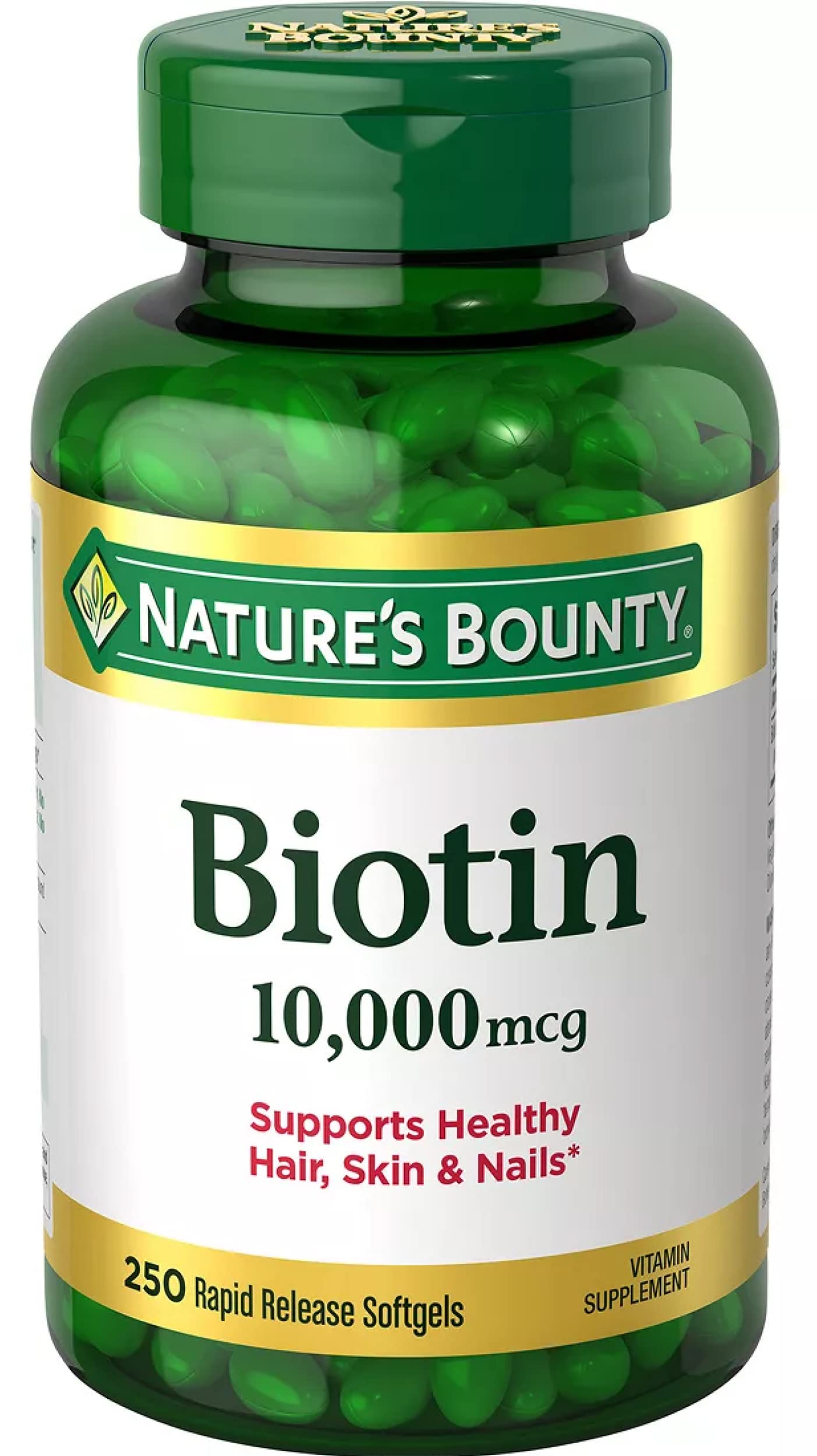 Foto 1 | Suplemento De Biotina De Nature's Bounty, 10 000 Mcg, 250 Cápsulas Blandas - Venta Internacional.