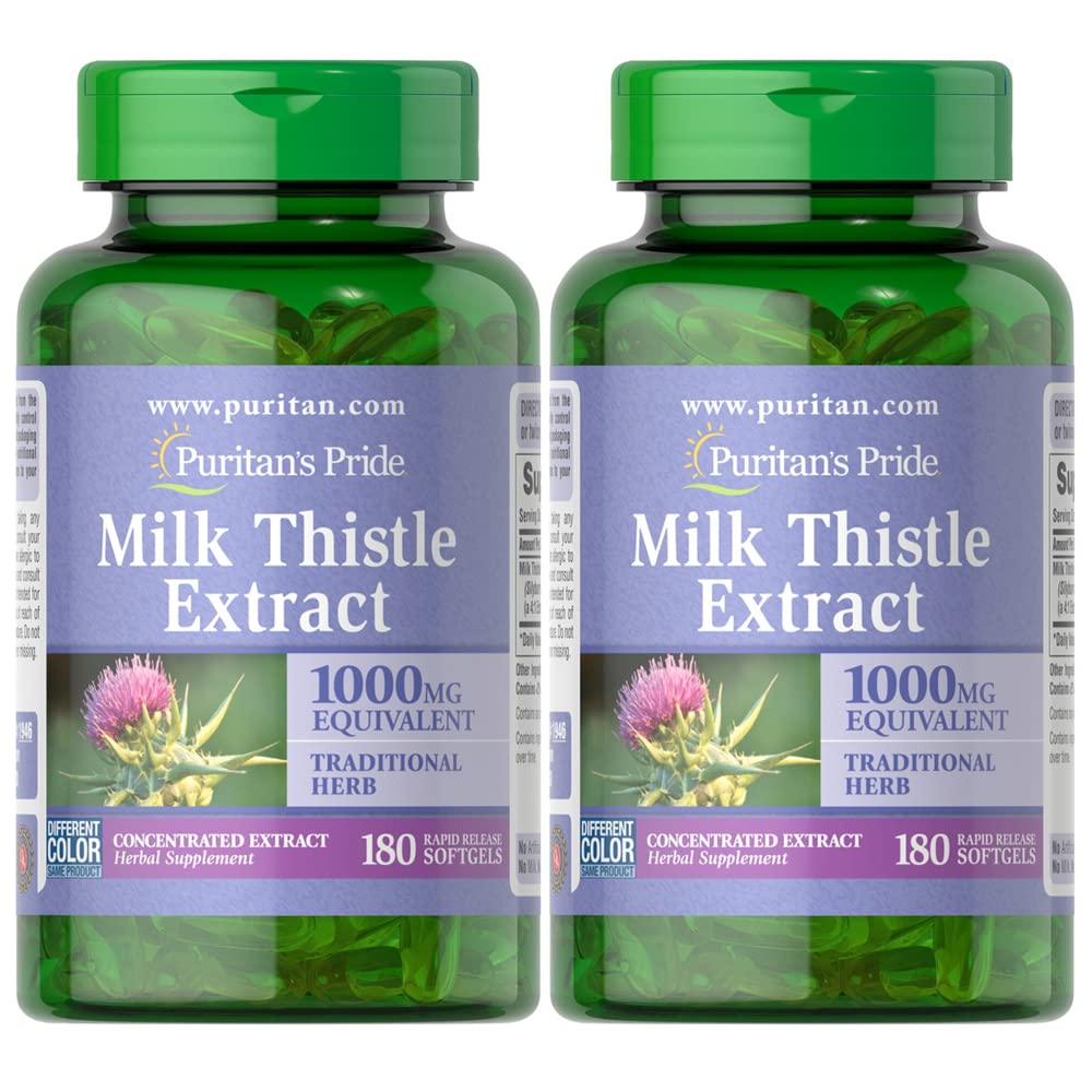 Foto 2 pulgar | Suplemento Puritan's Pride Milk Thistle 180 Cápsulas X 2 - Venta Internacional.