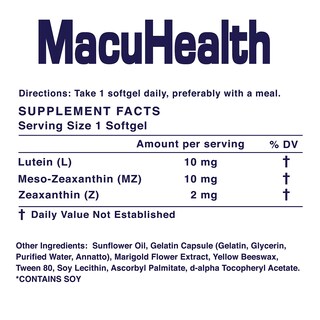 Foto 7 | Vitaminas Para Ojos Macuhealth Triple Carotenoid 90 Cápsulas Blandas - Venta Internacional.