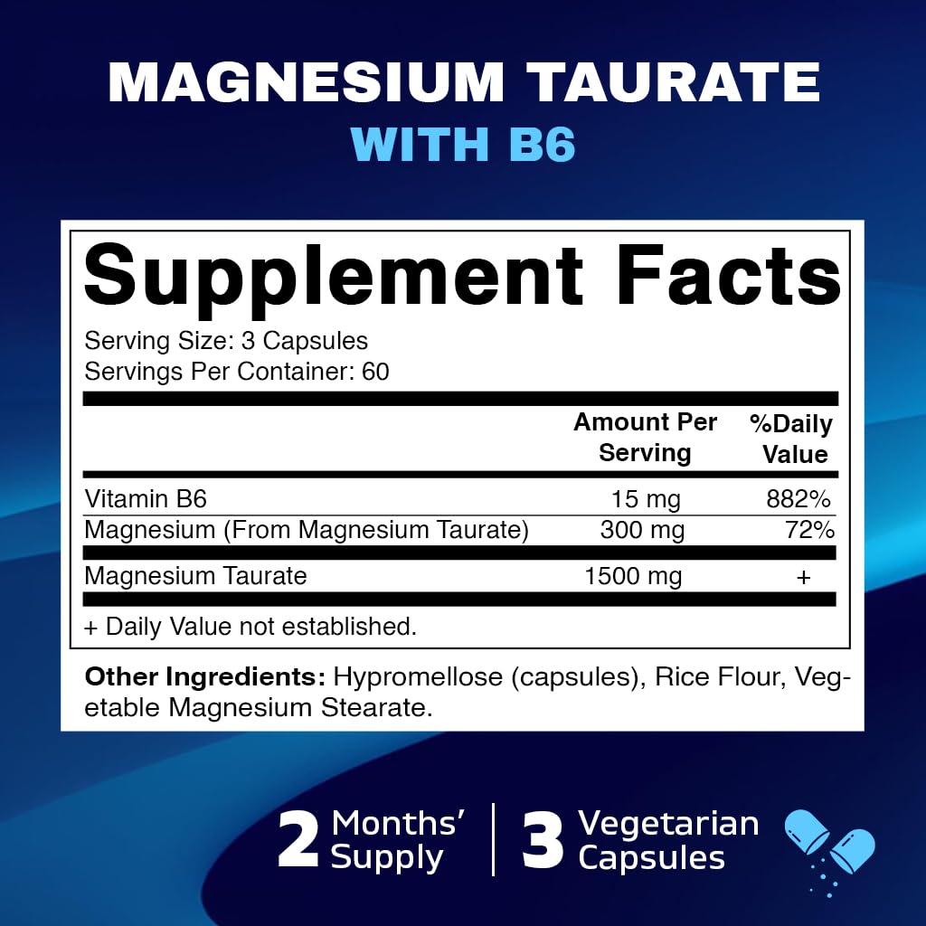 Foto 3 pulgar | Suplemento Vitamático De Taurato De Magnesio 1500 Mg 180 Cápsulas - Venta Internacional.