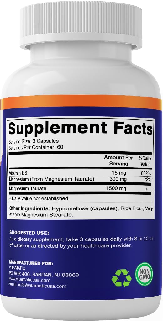 Foto 6 pulgar | Suplemento Vitamático De Taurato De Magnesio 1500 Mg 180 Cápsulas - Venta Internacional.