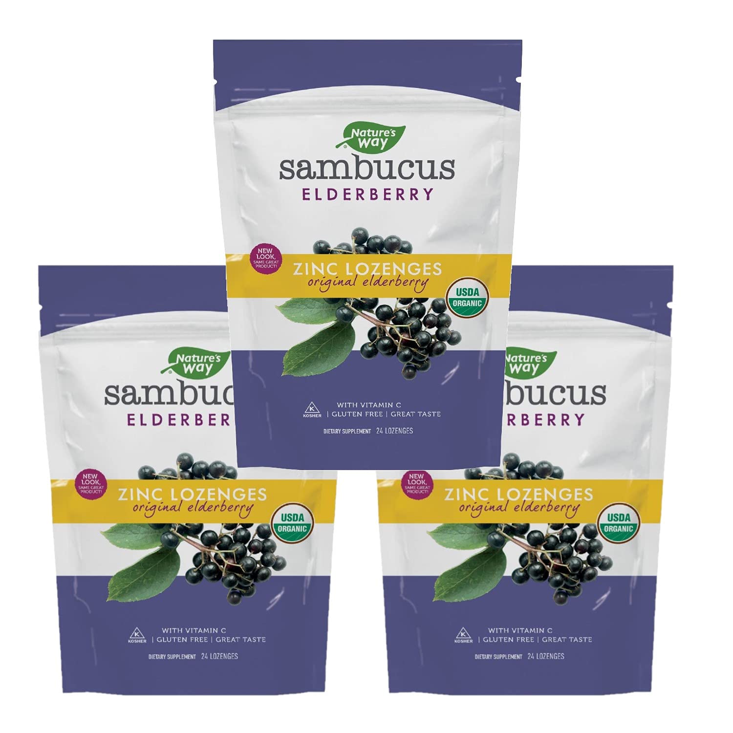 Foto 2 pulgar | Pastillas Nature's Way Organic Sambucus Zinc Con Saúco 24 - Venta Internacional.