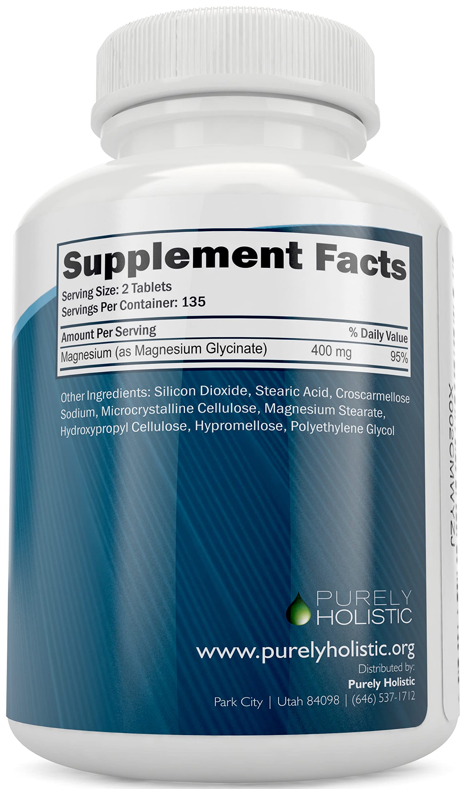 Foto 4 pulgar | Suplemento De Glicinato De Magnesio Puramente Holístico, 400 Mg, 270 Tabletas - Venta Internacional.