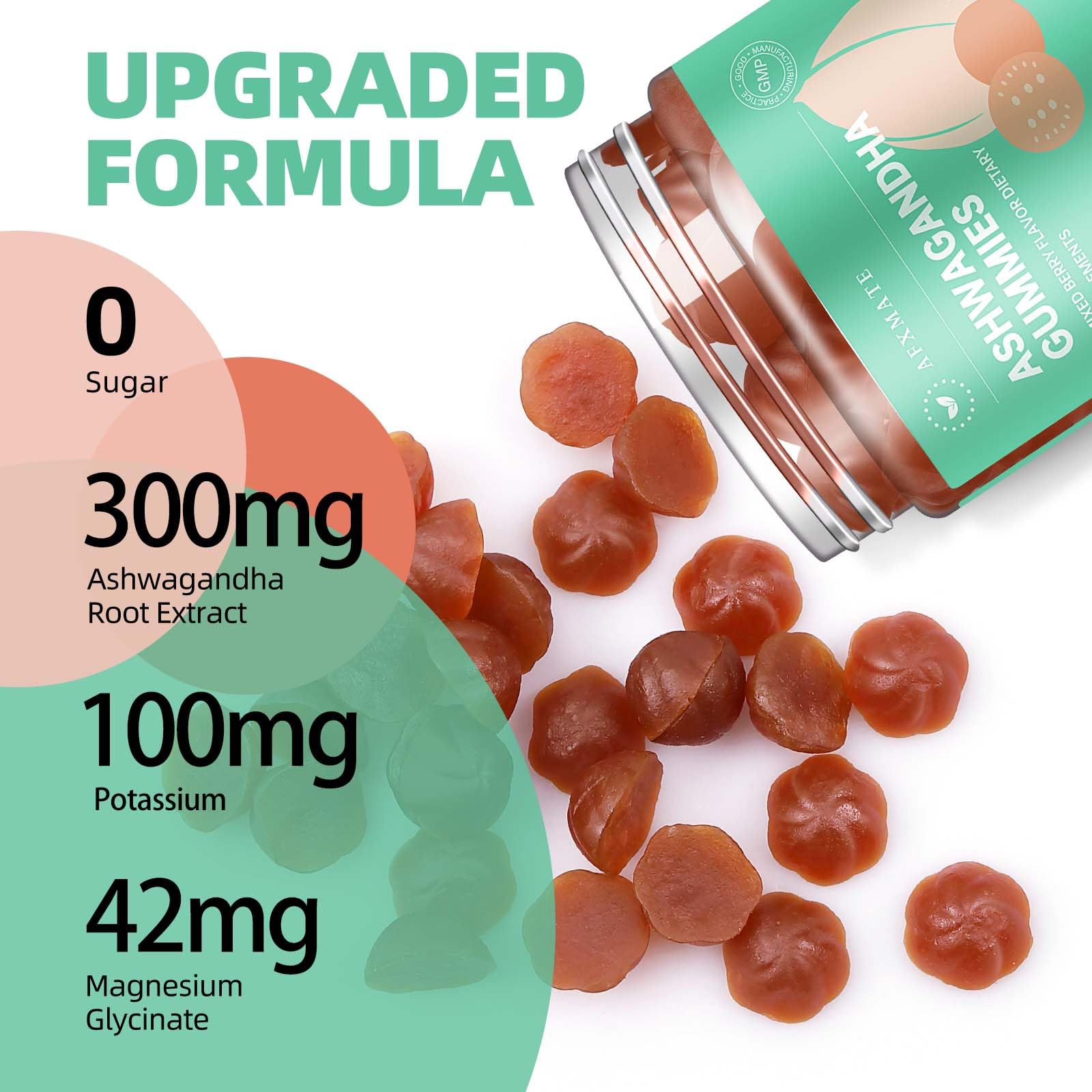 Foto 4 | Suplemento Afxmate En Gomitas De Ashwagandha De 90 Unidades Para Mujeres - Venta Internacional.