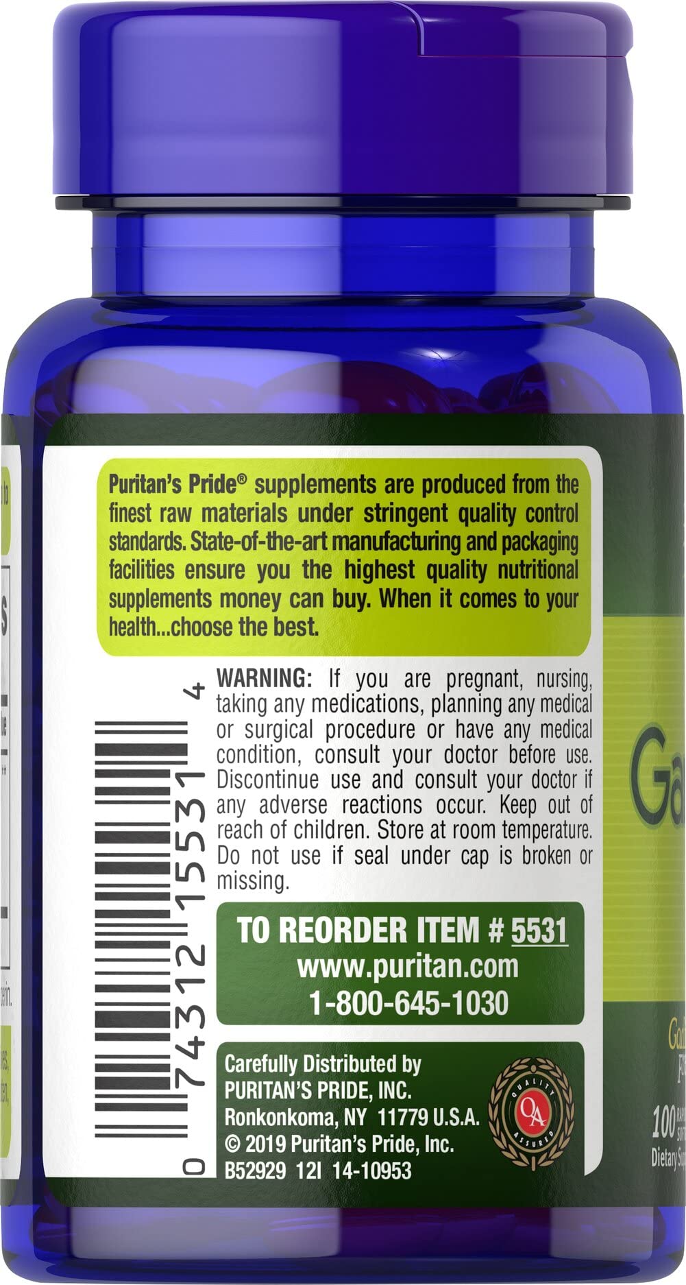 Foto 3 pulgar | Suplemento Puritan's Pride, Ajo Inodoro, 1000 Mg, 100 Tabletas - Venta Internacional.