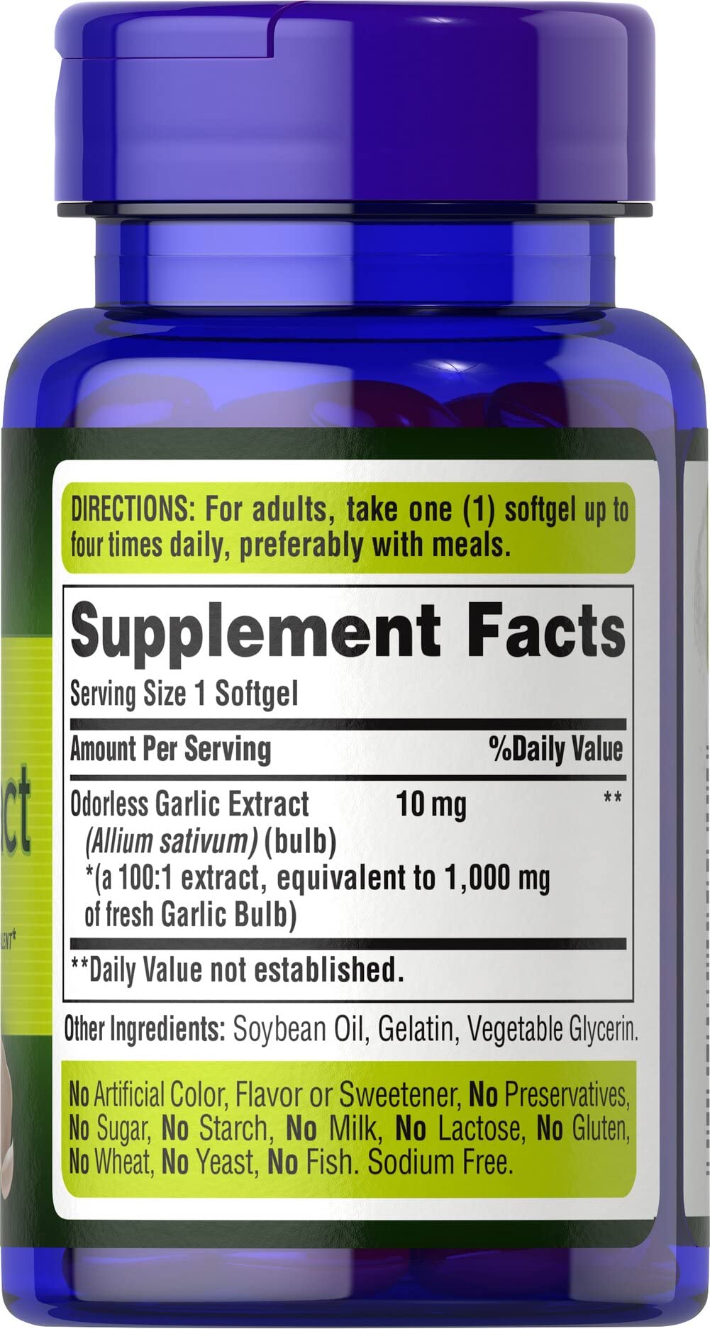 Foto 4 pulgar | Suplemento Puritan's Pride, Ajo Inodoro, 1000 Mg, 100 Tabletas - Venta Internacional.
