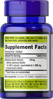 Foto 3 | Suplemento Puritan's Pride, Ajo Inodoro, 1000 Mg, 100 Tabletas - Venta Internacional.