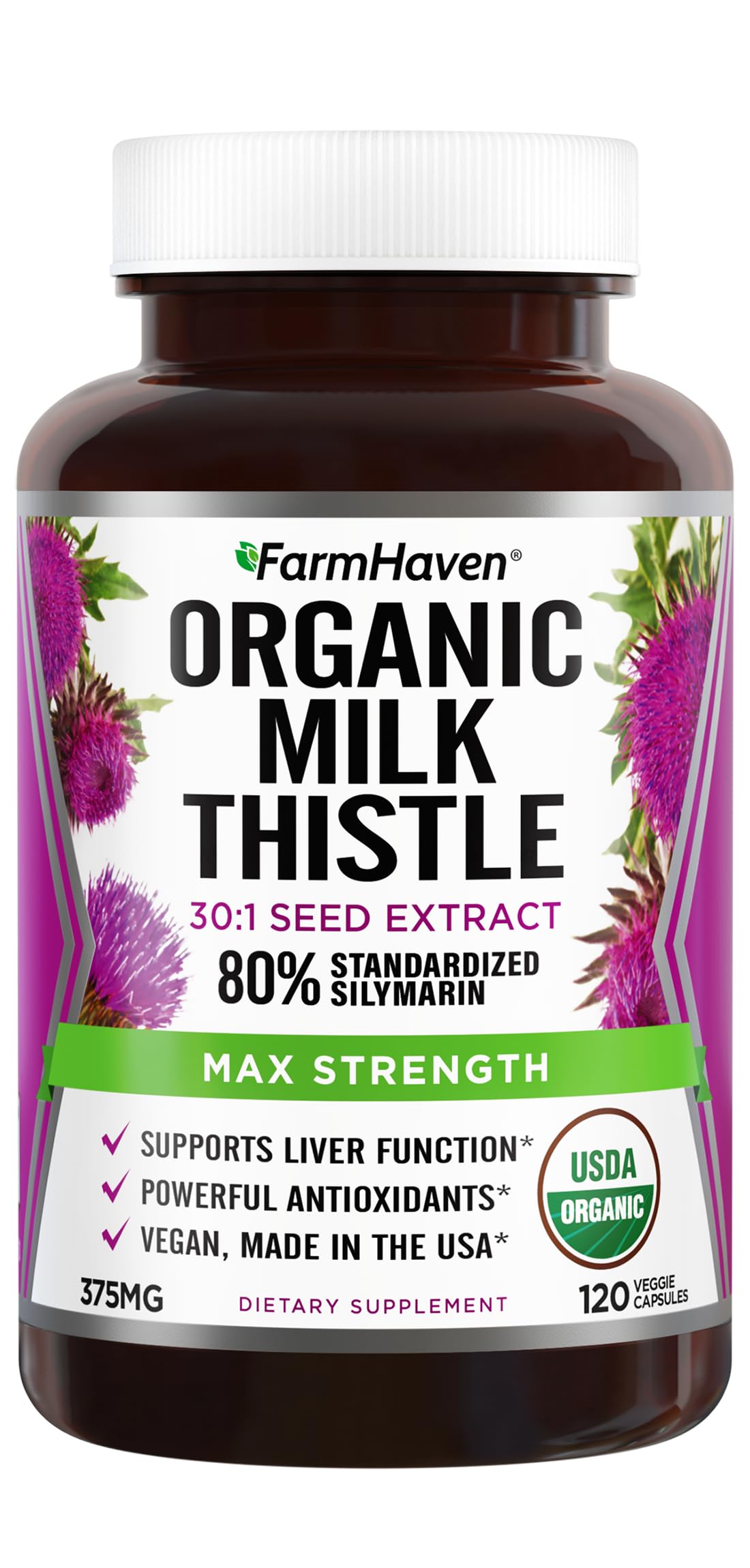 Foto 2 pulgar | Suplemento Farmhaven Milk Thistle, 120 Cápsulas Veganas - Venta Internacional.