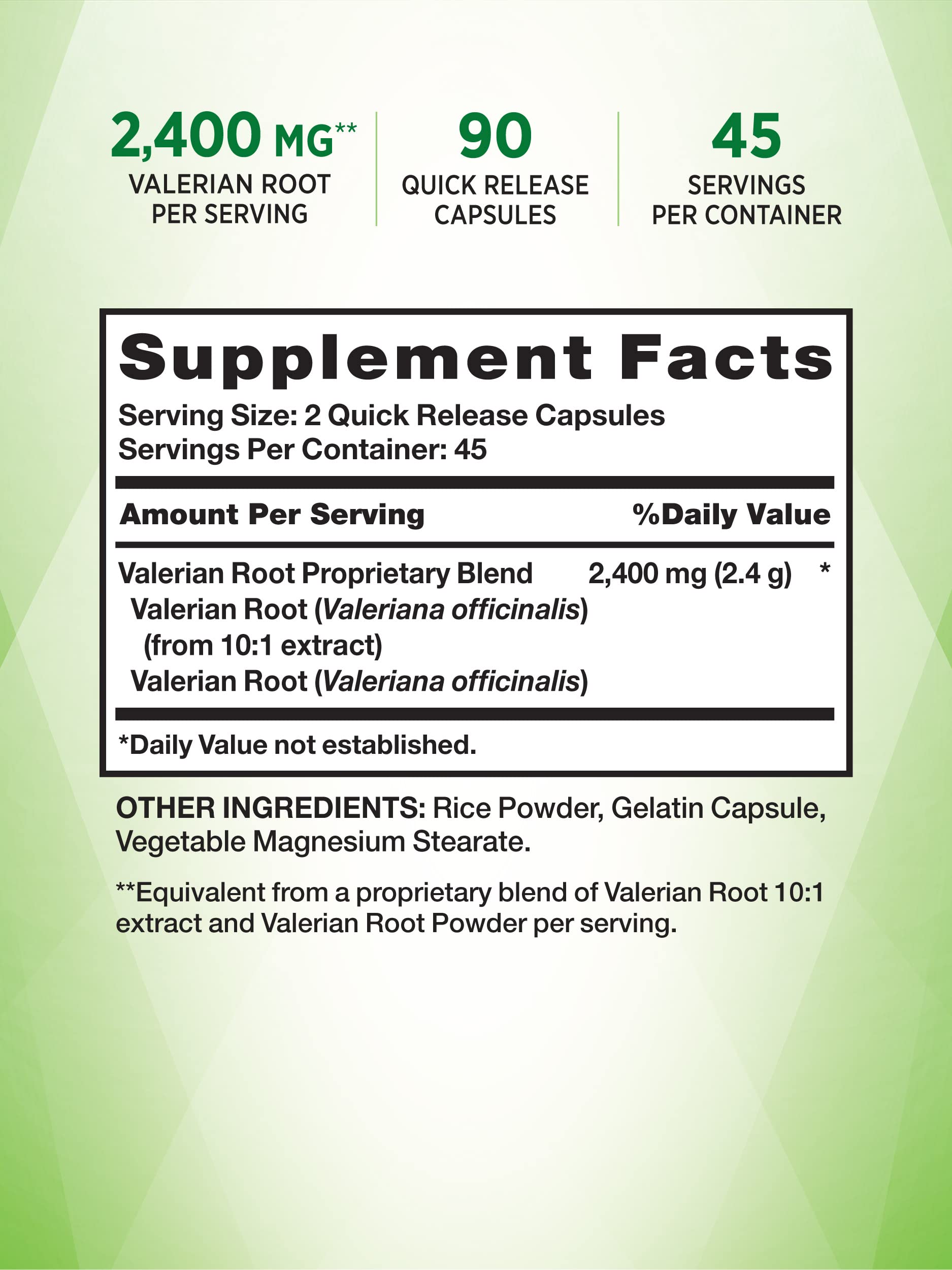 Foto 3 pulgar | Suplemento Nature's Truth, Cápsulas De Raíz De Valeriana, 2400 Mg, 90 Unidades - Venta Internacional.