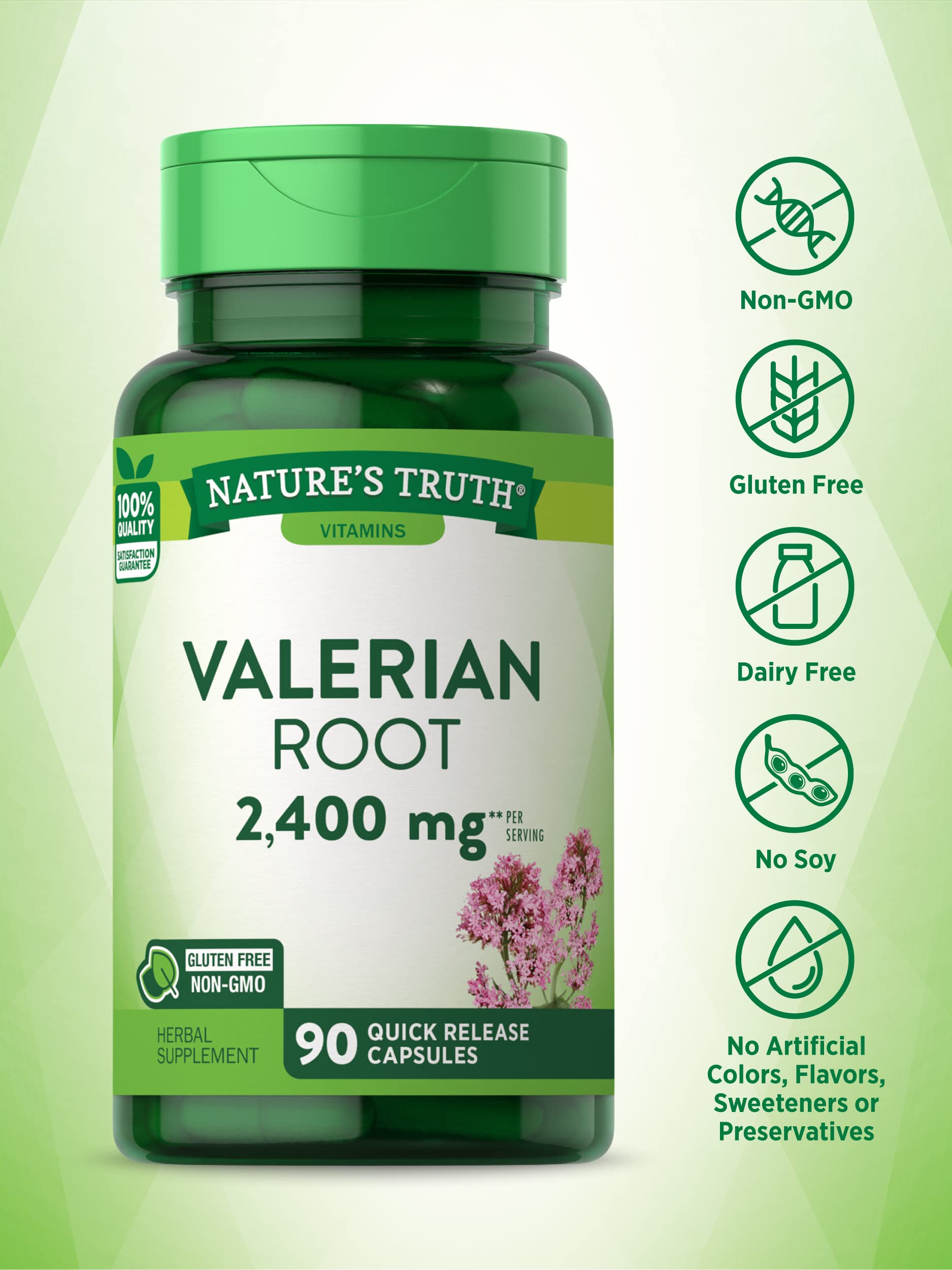 Foto 4 pulgar | Suplemento Nature's Truth, Cápsulas De Raíz De Valeriana, 2400 Mg, 90 Unidades - Venta Internacional.