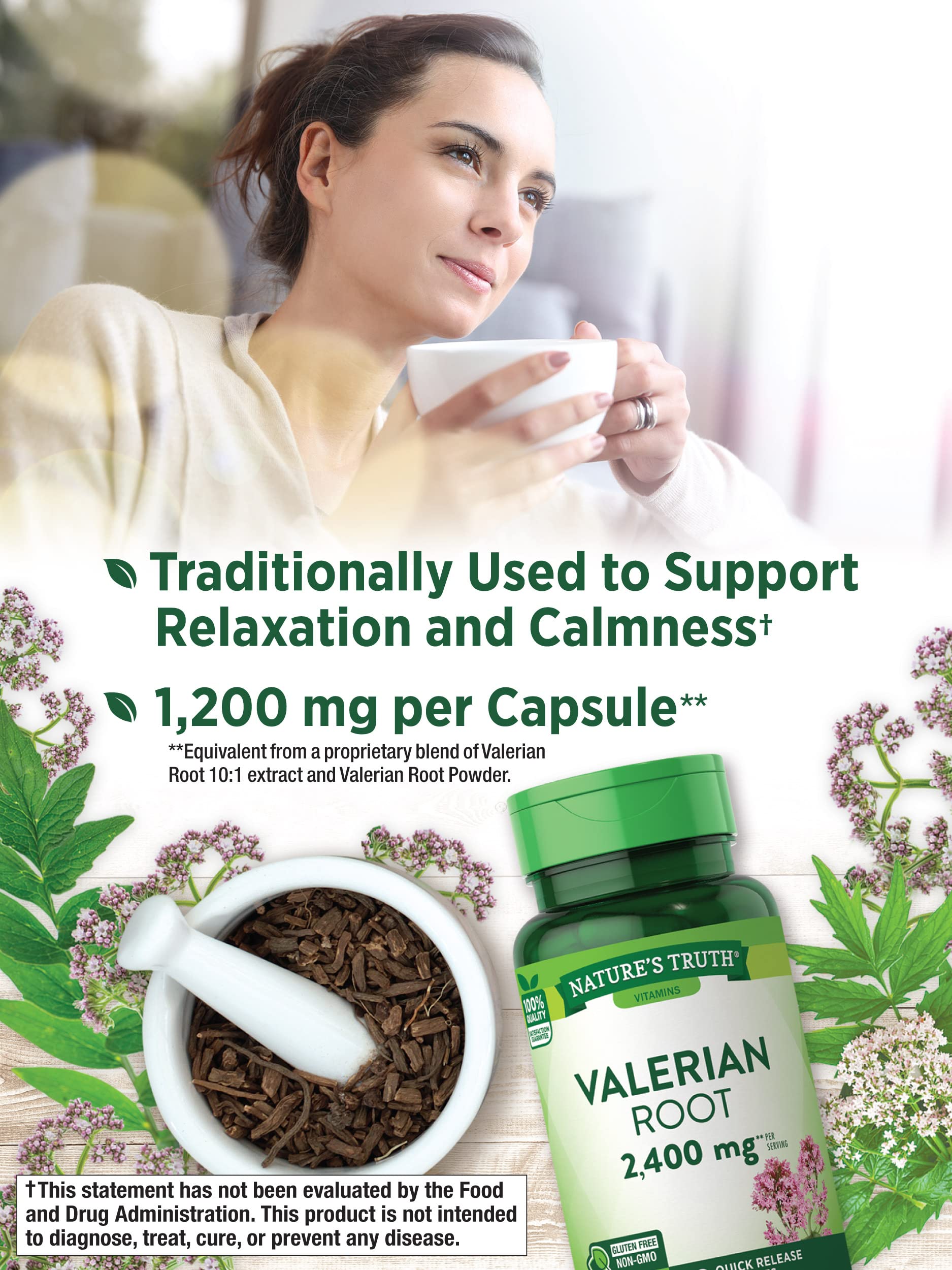 Foto 5 pulgar | Suplemento Nature's Truth, Cápsulas De Raíz De Valeriana, 2400 Mg, 90 Unidades - Venta Internacional.