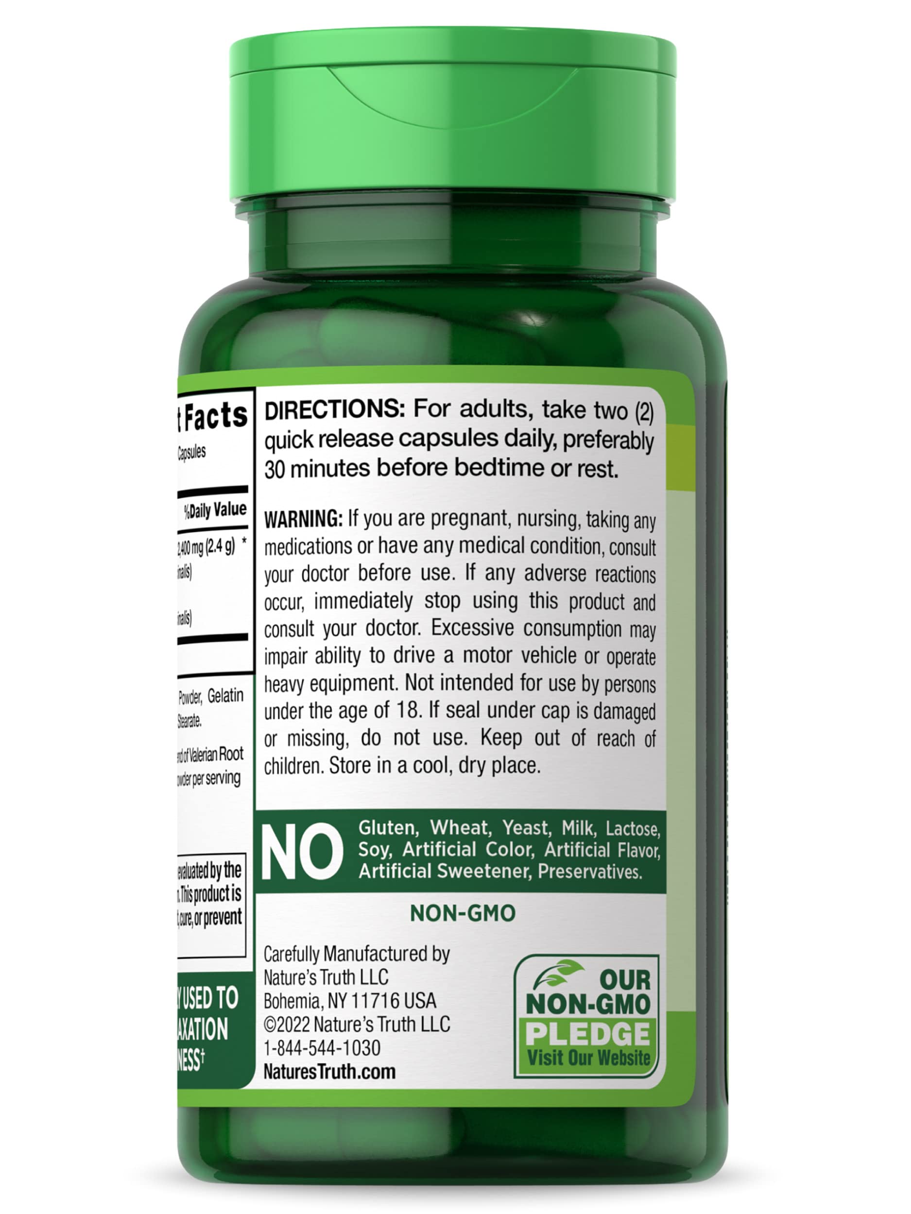 Foto 8 pulgar | Suplemento Nature's Truth, Cápsulas De Raíz De Valeriana, 2400 Mg, 90 Unidades - Venta Internacional.