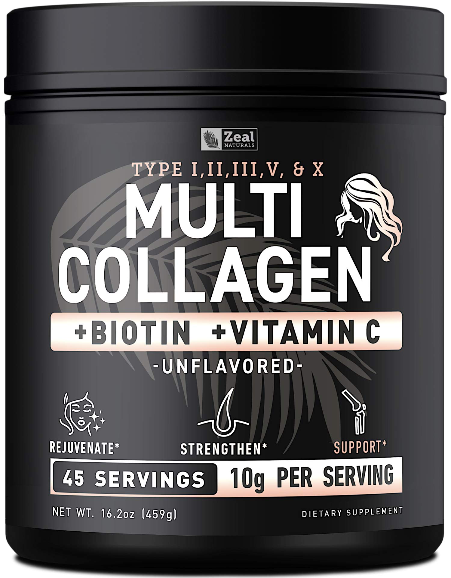 Foto 2 pulgar | Proteína De Péptidos De Colágeno En Polvo Zeal Naturals, 45 Porciones - Venta Internacional.