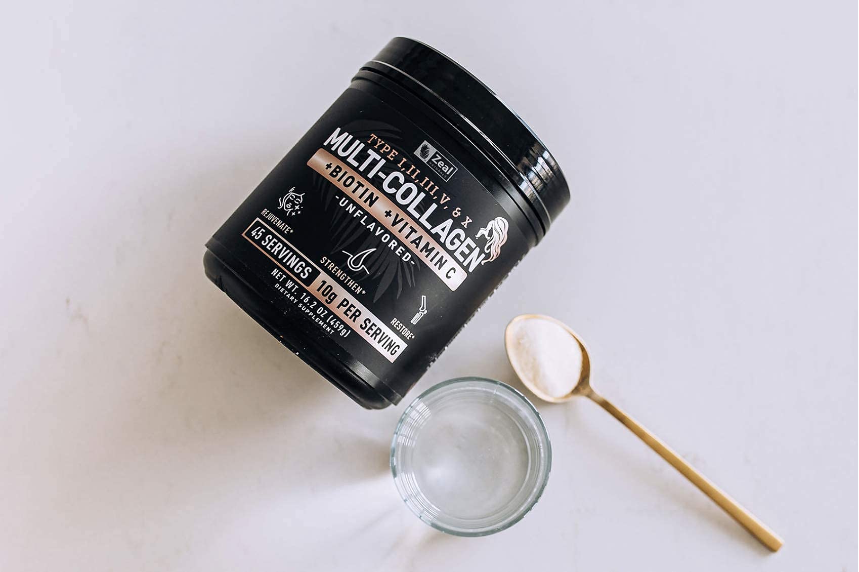 Foto 6 | Proteína De Péptidos De Colágeno En Polvo Zeal Naturals, 45 Porciones - Venta Internacional.
