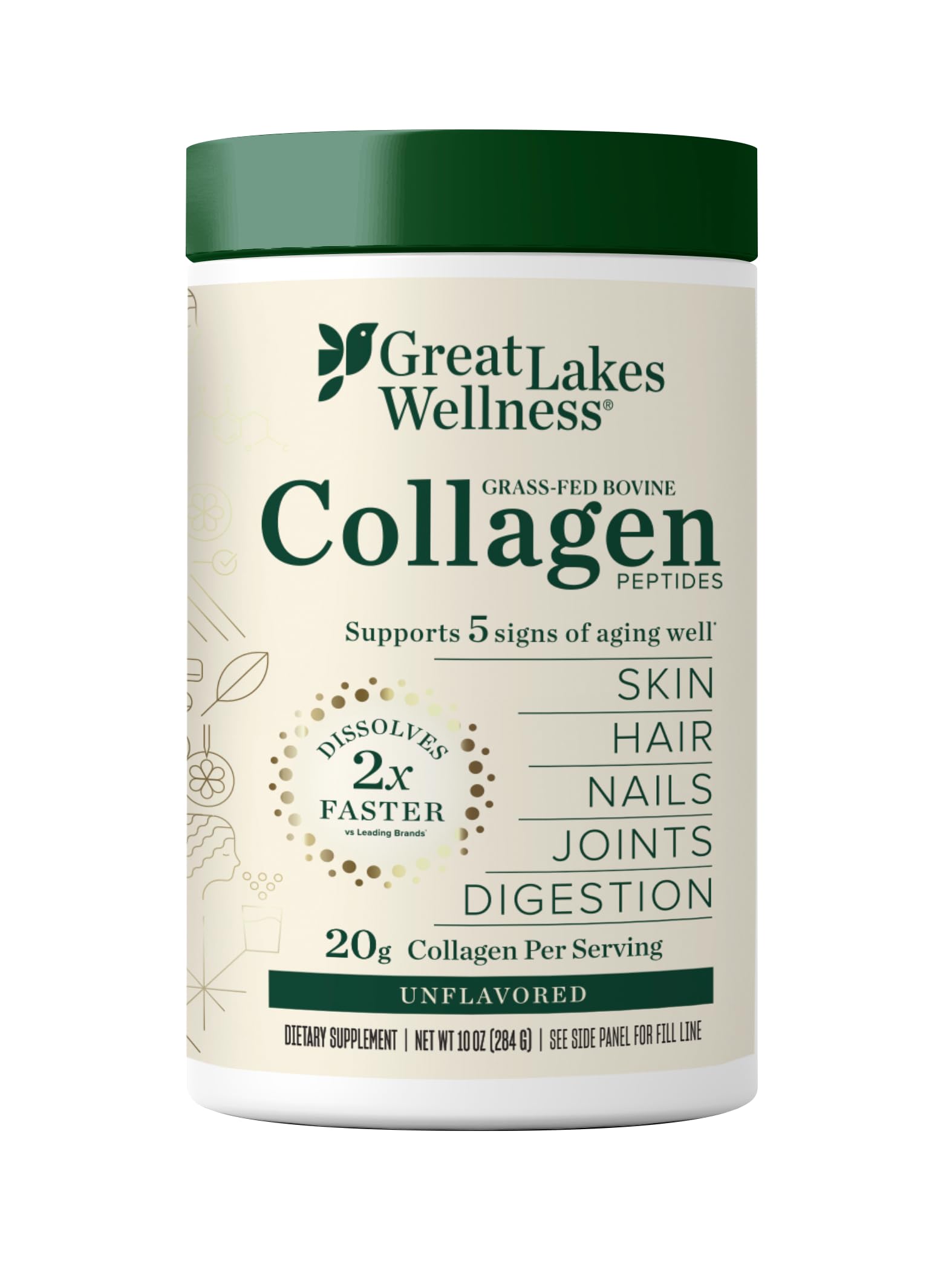 Péptidos De Colágeno En Polvo Great Lakes Wellness 300 Ml - Venta Internacional.
