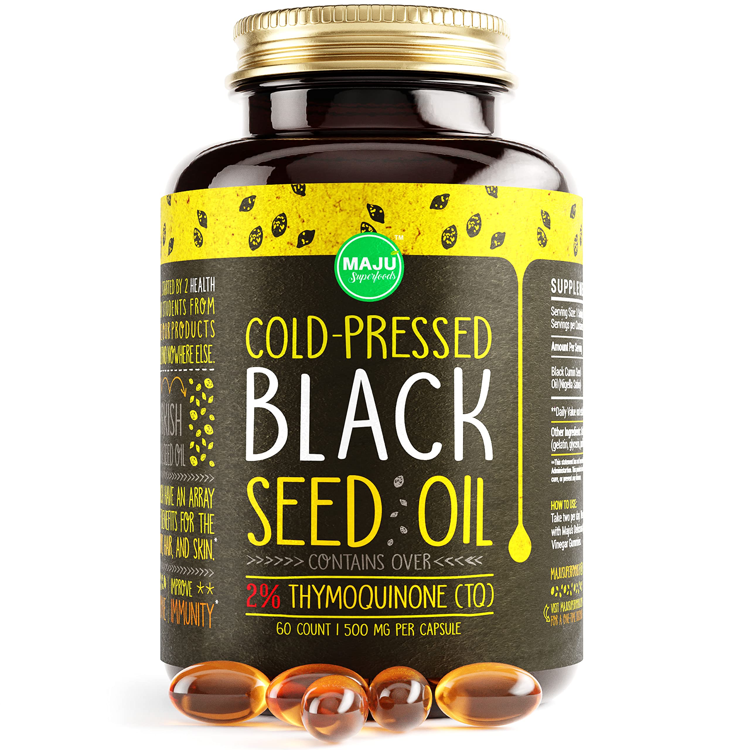 Foto 2 pulgar | Suplemento De Aceite De Semilla Negra Maju Superfoods 60 Cápsulas 500 Mg - Venta Internacional.