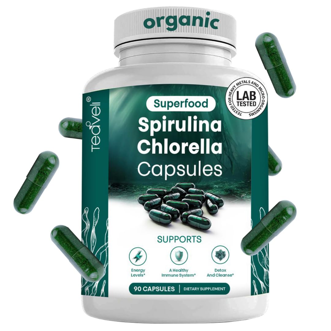 Foto 2 pulgar | Suplemento A Las Cápsulas Orgánicas De Espirulina Y Clorella De Teaveli - Venta Internacional.