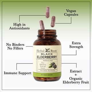 Foto 3 | Suplemento Herbal Roots, Cápsulas De Saúco Negro, 4300 Mg - Venta Internacional.