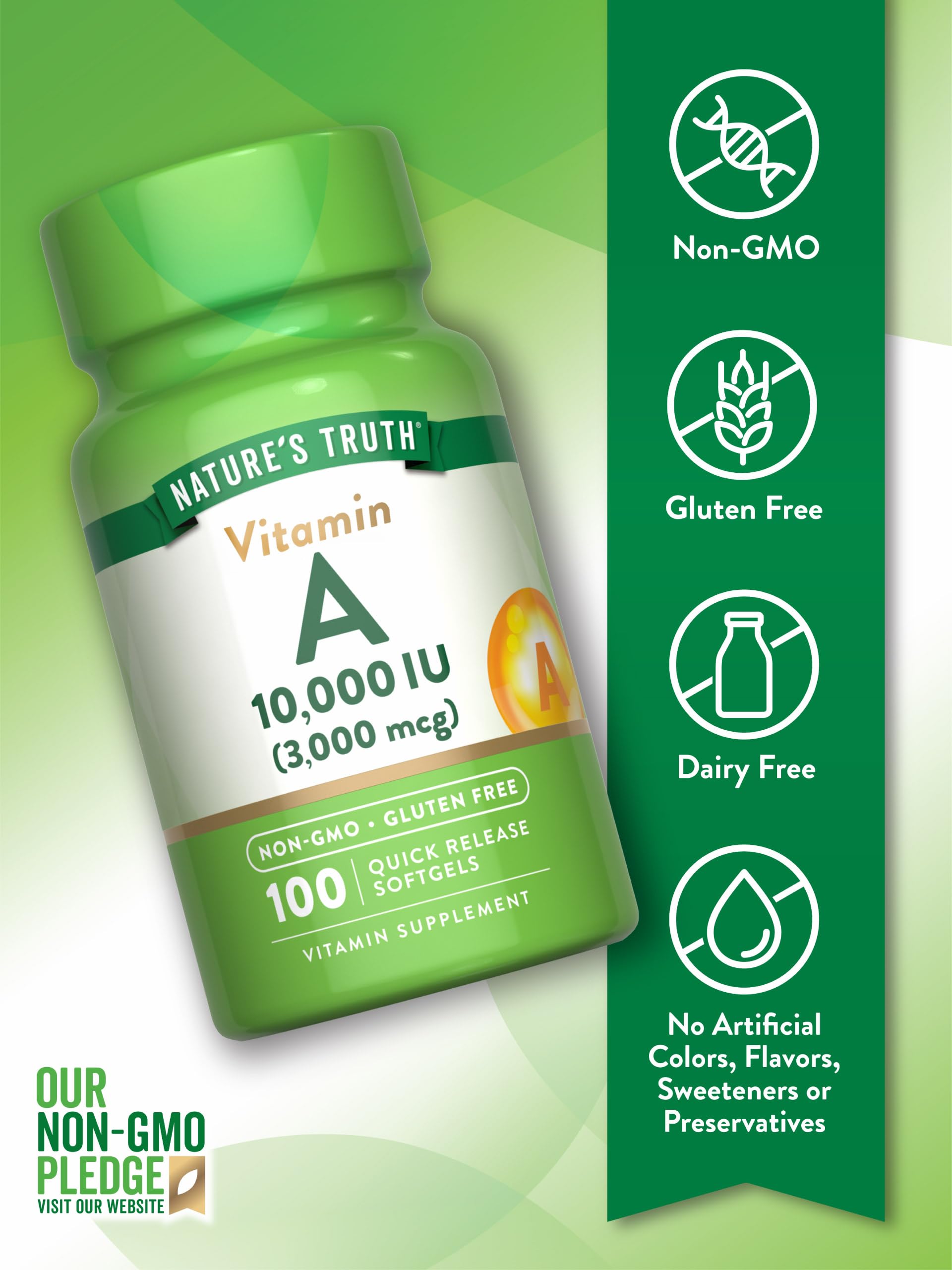 Foto 4 pulgar | Suplemento De Vitamina A De Nature's Truth, 10 000 Ui, Cápsulas Blandas, 100 Unidades - Venta Internacional.
