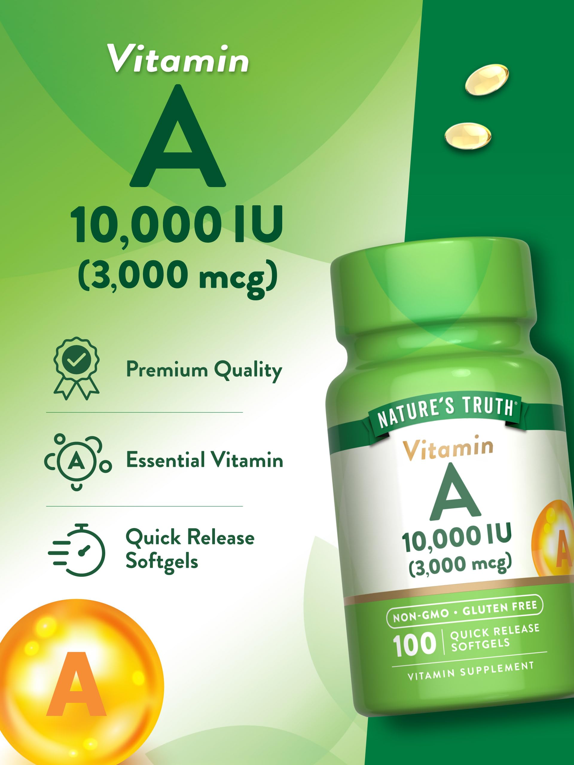 Foto 6 pulgar | Suplemento De Vitamina A De Nature's Truth, 10 000 Ui, Cápsulas Blandas, 100 Unidades - Venta Internacional.