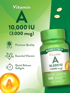 Foto 5 | Suplemento De Vitamina A De Nature's Truth, 10 000 Ui, Cápsulas Blandas, 100 Unidades - Venta Internacional.