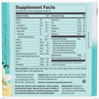 Foto 2 | Proteína De Colágeno Vegana En Polvo Sunwarrior Vanilla, 20 Porciones - Venta Internacional.