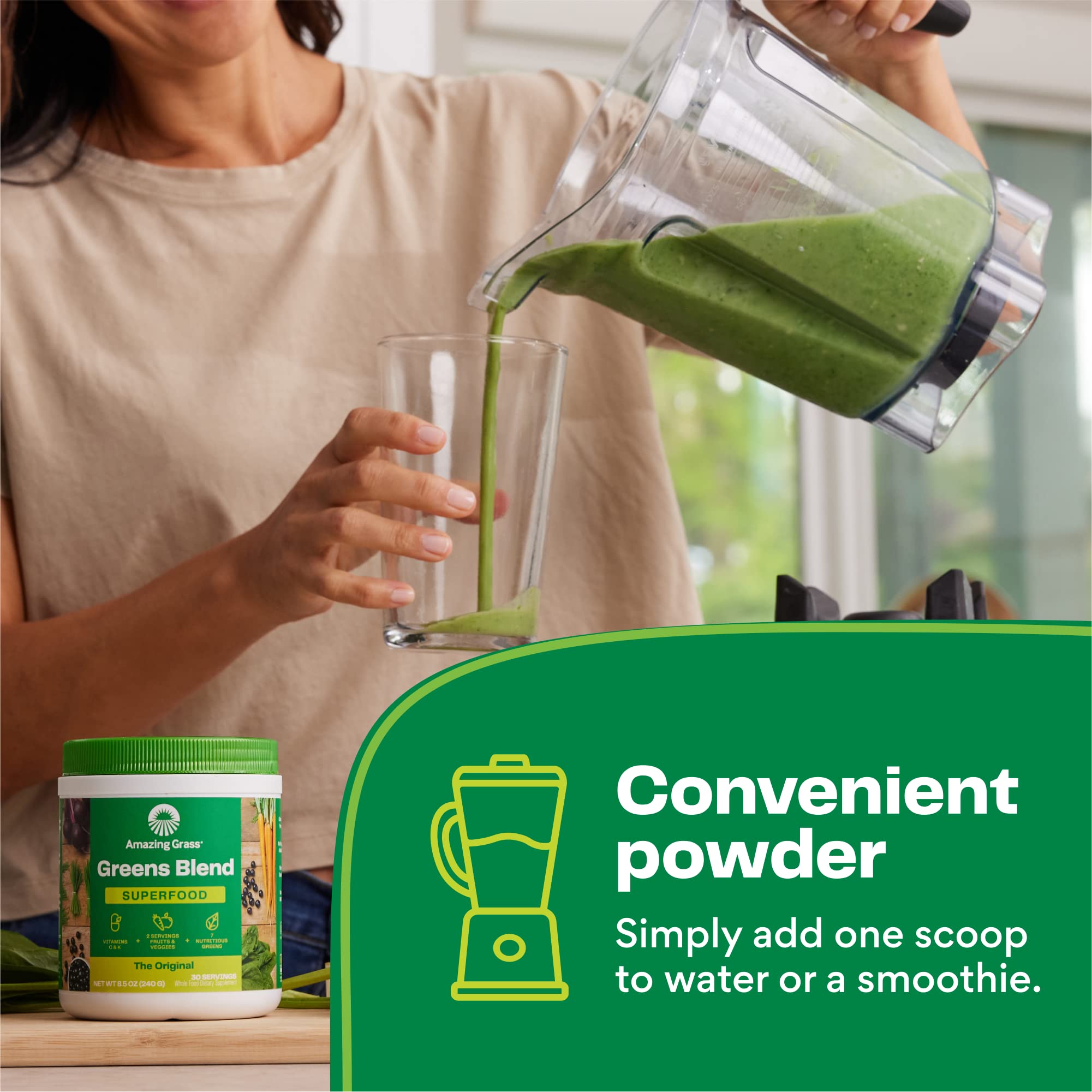 Foto 6 pulgar | Superfood Powder Amazing Grass Greens Original, 60 Porciones - Venta Internacional.
