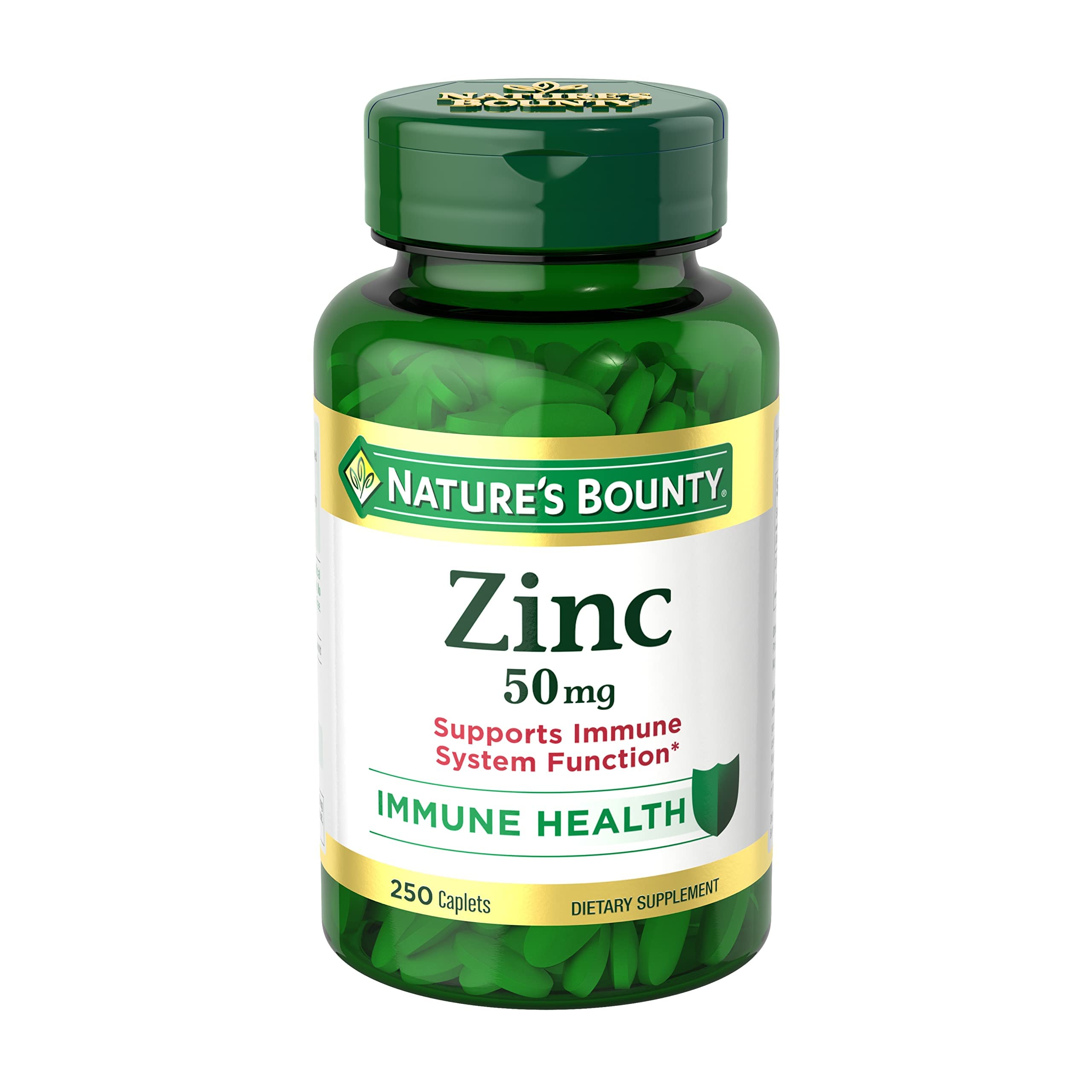 Suplemento Nature's Bounty Zinc 50 Mg Para Apoyar El Sistema Inmunitario, 250 Cápsulas - Venta Internacional.