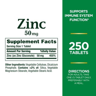 Foto 2 | Suplemento Nature's Bounty Zinc 50 Mg Para Apoyar El Sistema Inmunitario, 250 Cápsulas - Venta Internacional.