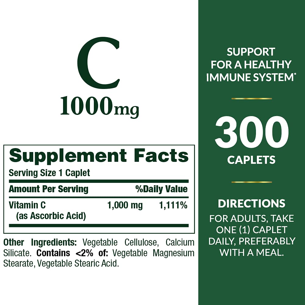 Foto 3 pulgar | Suplemento De Vitamina C Nature's Bounty 1000 Mg 300 Comprimidos - Venta Internacional.