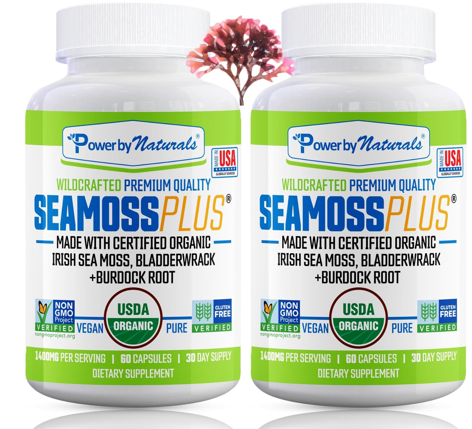 Foto 2 pulgar | Suplemento Power By Naturals Sea Moss Plus 60 Cápsulas X2 - Venta Internacional.