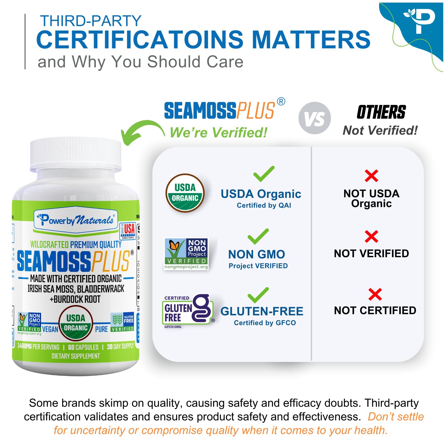 Foto 5 pulgar | Suplemento Power By Naturals Sea Moss Plus 60 Cápsulas X2 - Venta Internacional.