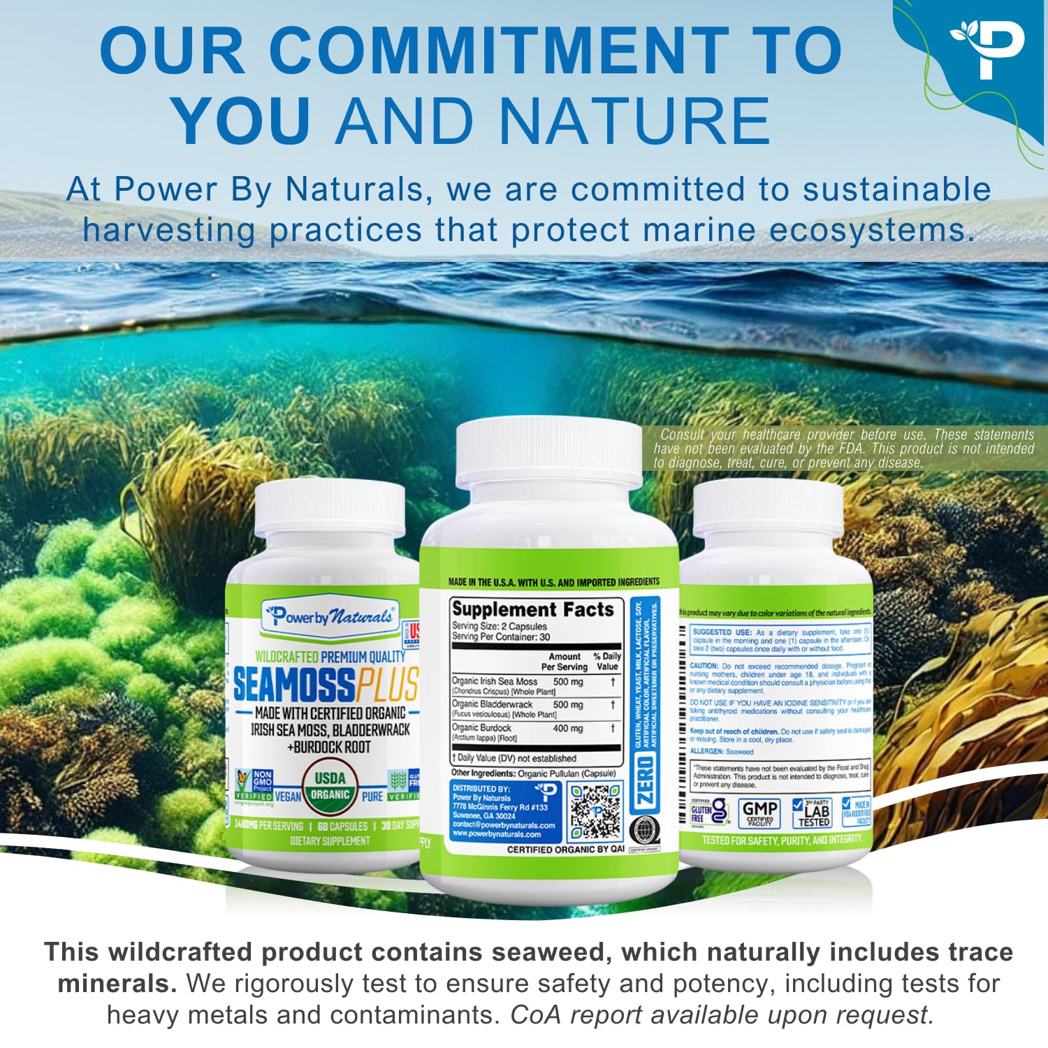 Foto 7 pulgar | Suplemento Power By Naturals Sea Moss Plus 60 Cápsulas X2 - Venta Internacional.