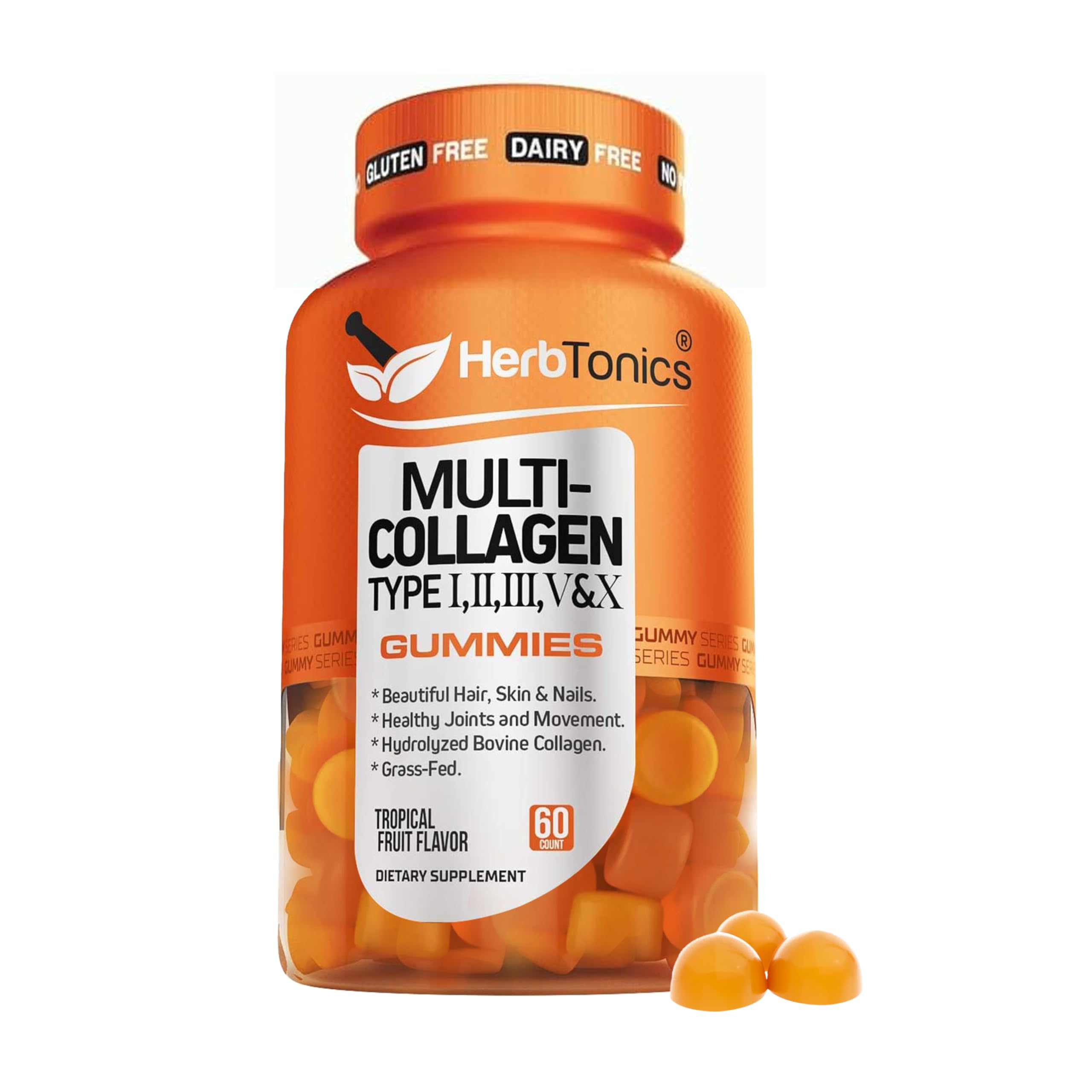 Gomitas De Colágeno Herbtonics, Multicolágeno Para Mujer, 60 Unidades - Venta Internacional.
