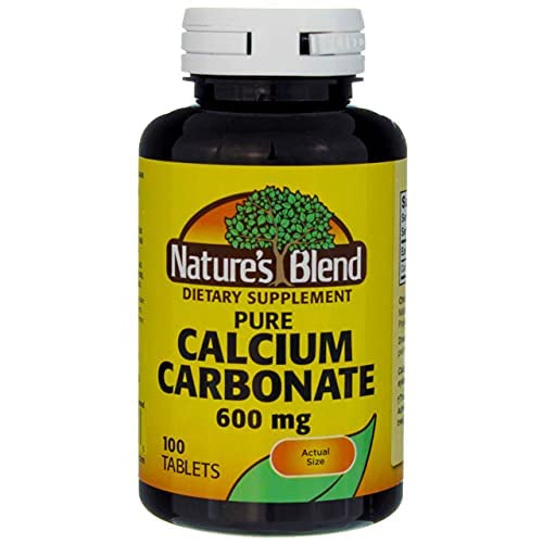 Foto 3 pulgar | Suplemento Nature's Blend De Carbonato De Calcio Puro 600 Mg 100 Tabletas - Venta Internacional.