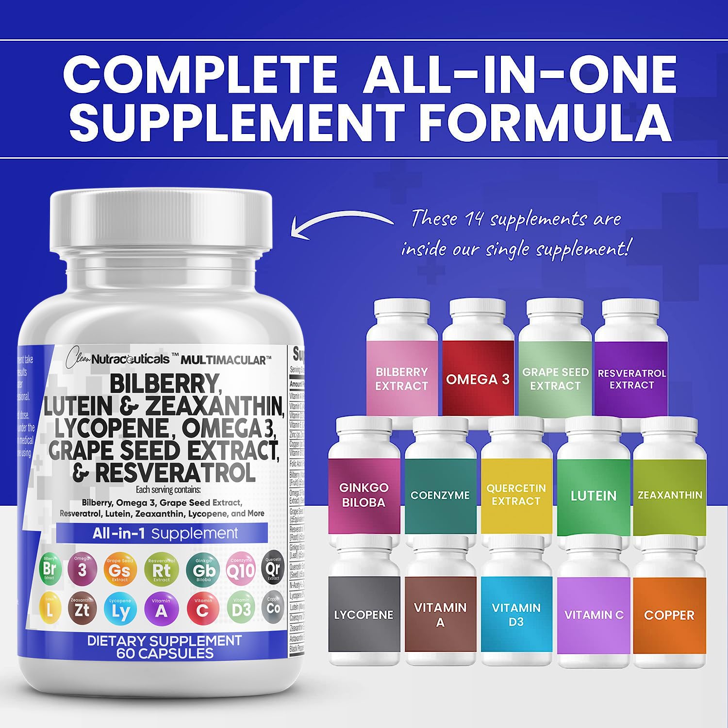 Foto 3 pulgar | Suplementos Clean Nutraceuticals Eye Health 60 Cápsulas - Venta Internacional.
