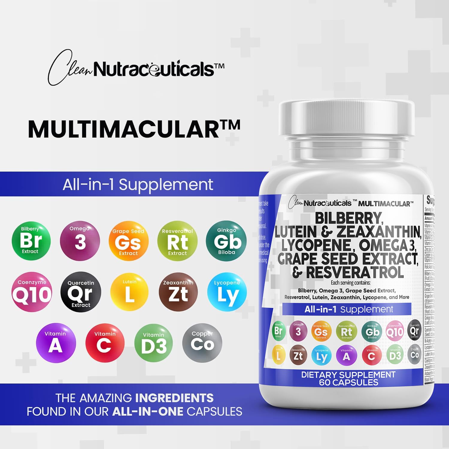 Foto 7 pulgar | Suplementos Clean Nutraceuticals Eye Health 60 Cápsulas - Venta Internacional.