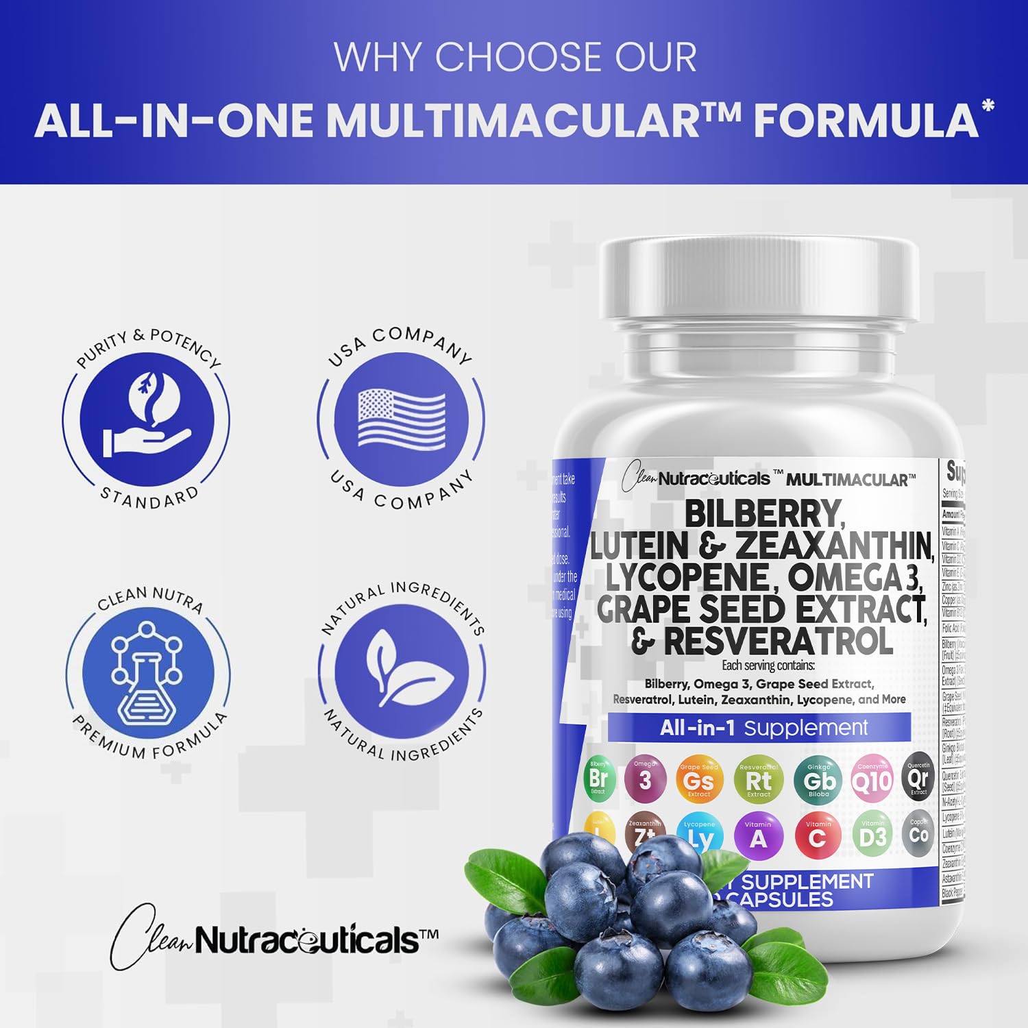 Foto 8 pulgar | Suplementos Clean Nutraceuticals Eye Health 60 Cápsulas - Venta Internacional.