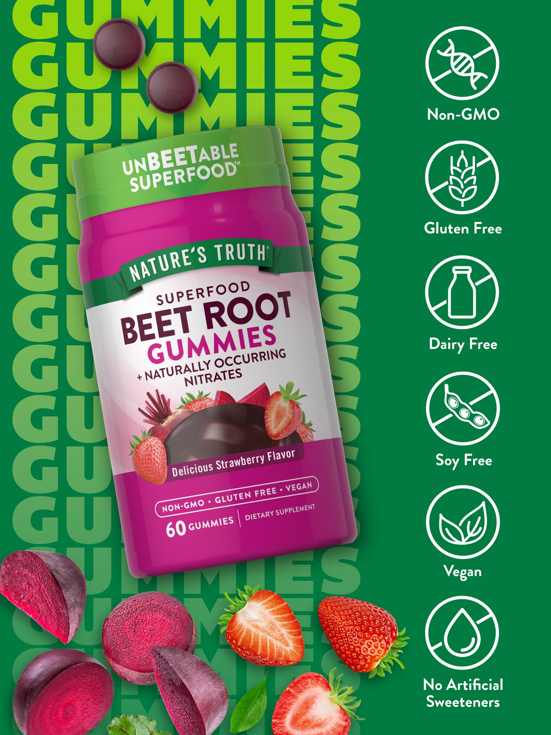 Foto 4 pulgar | Gomitas De Raíz De Remolacha Supplement Nature's Truth, 60 Unidades - Venta Internacional.