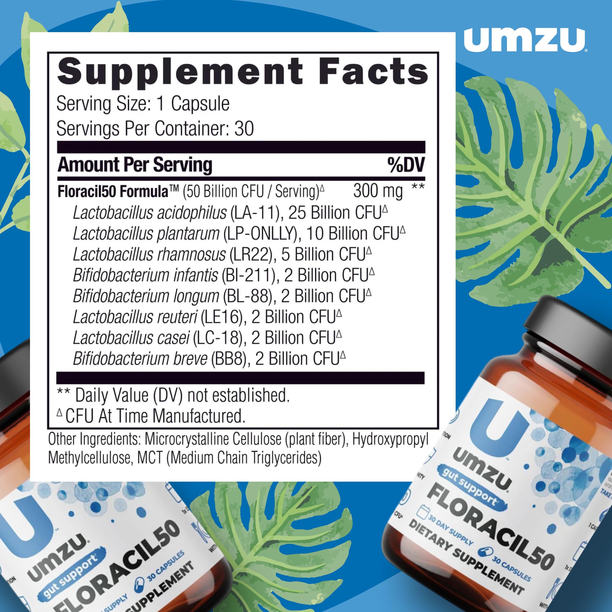 Foto 5 pulgar | Suplemento Umzu Floracil50, Prebióticos, Probióticos, 50 Mil Millones De Cfu - Venta Internacional.