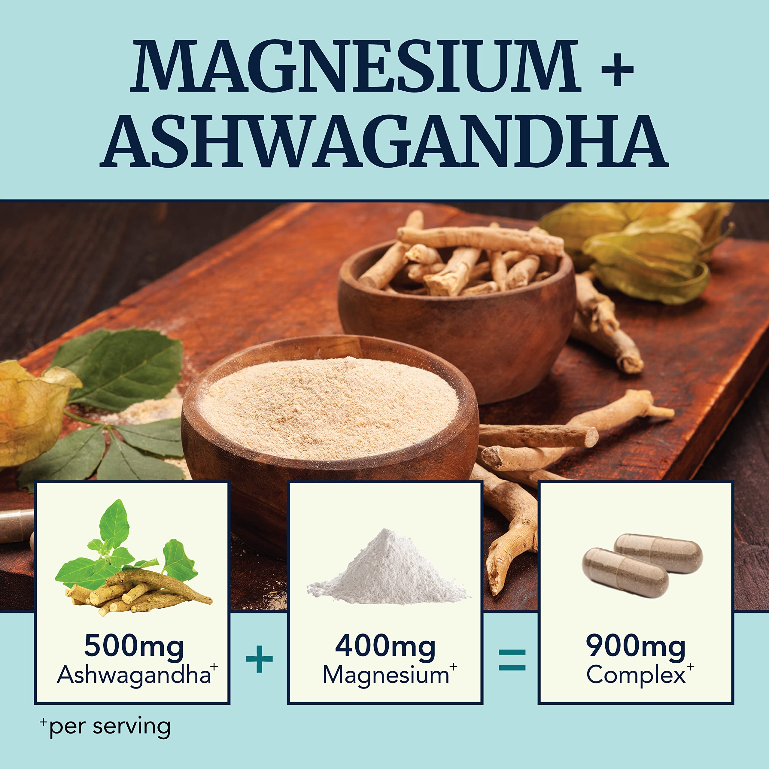 Foto 3 pulgar | Suplemento Nobi Nutrition Magnesio Ashwagandha 120ct - Venta Internacional.