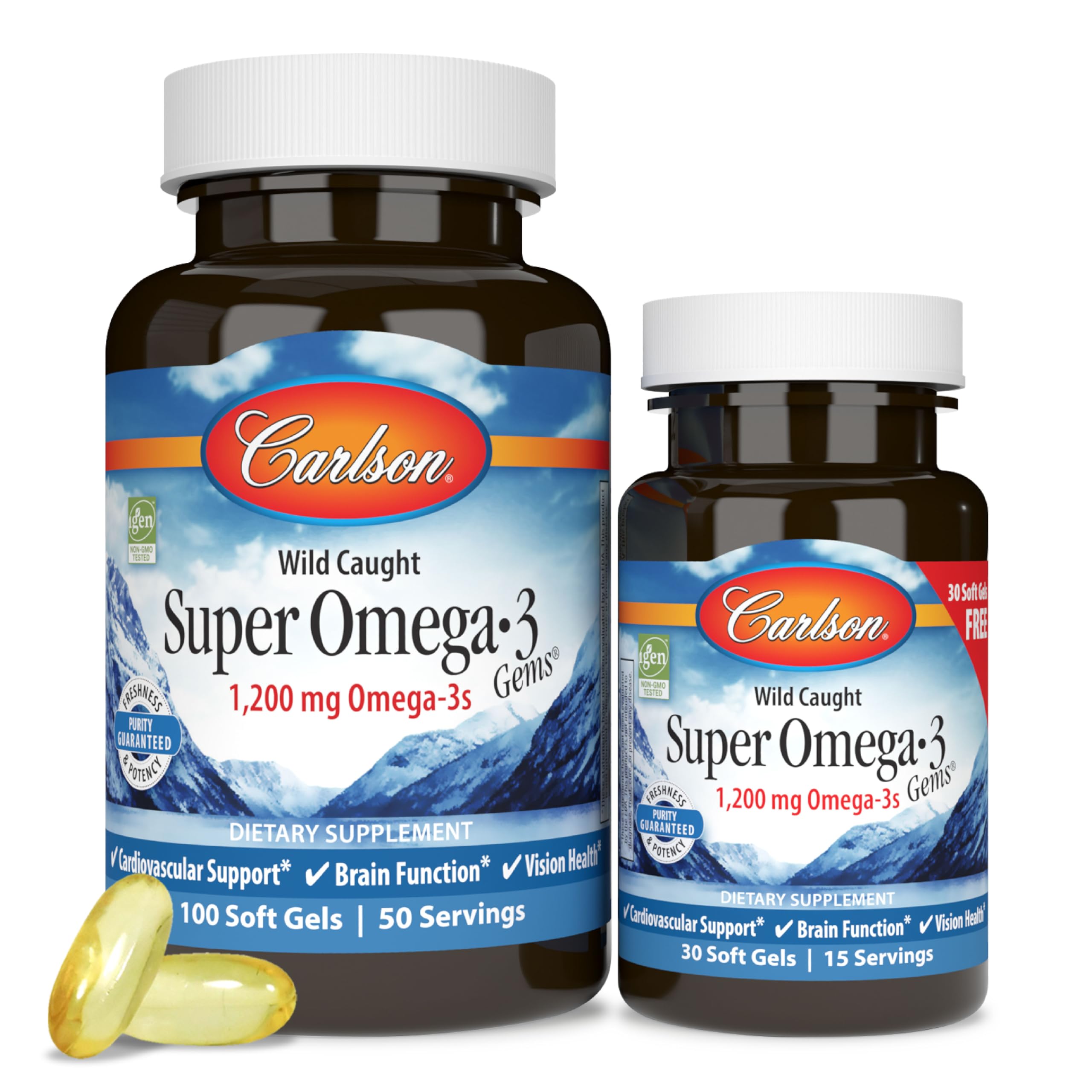 Foto 2 pulgar | Suplemento Carlson Super Omega-3 Gems 1200 Mg 100+30 Cápsulas Blandas - Venta Internacional.