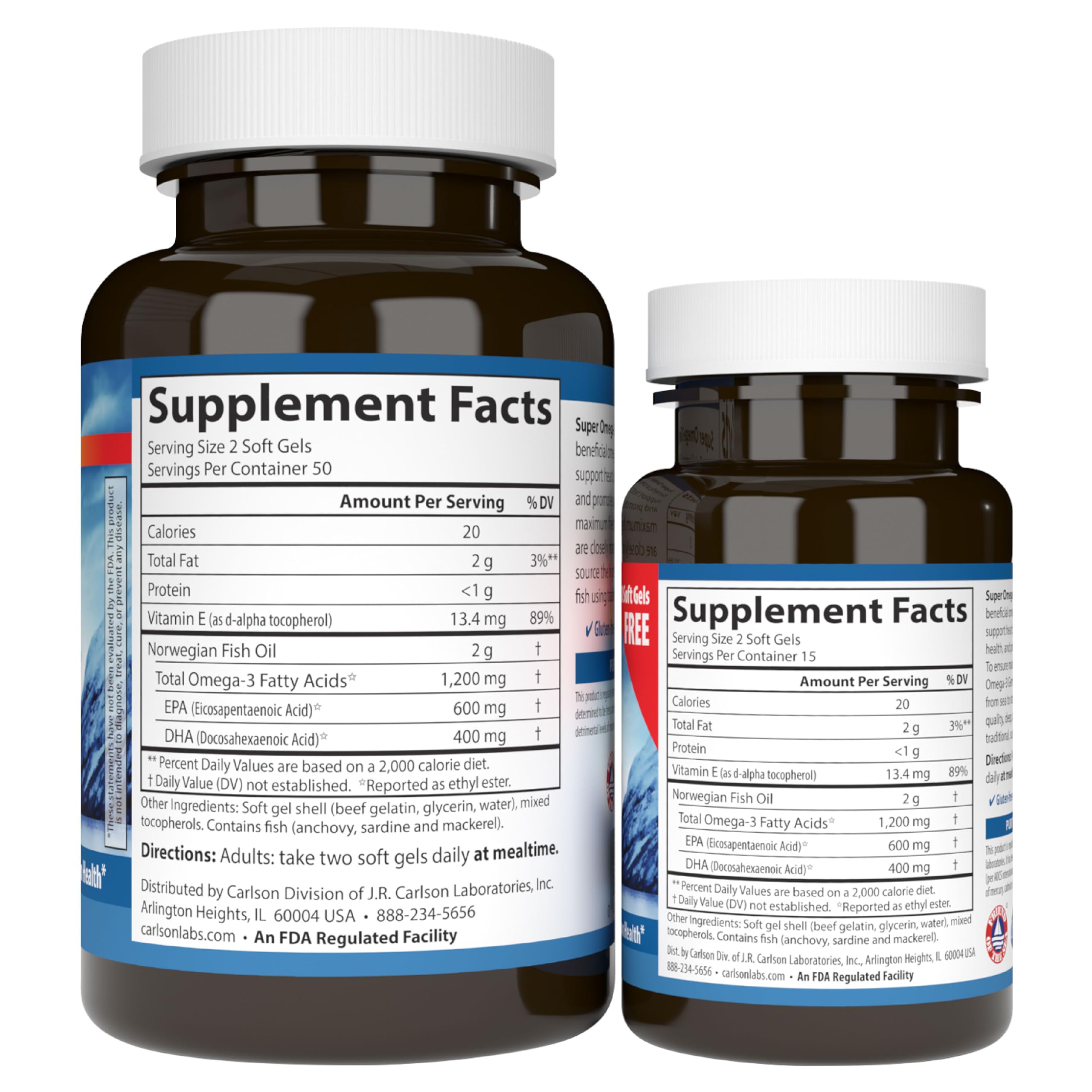 Foto 7 pulgar | Suplemento Carlson Super Omega-3 Gems 1200 Mg 100+30 Cápsulas Blandas - Venta Internacional.