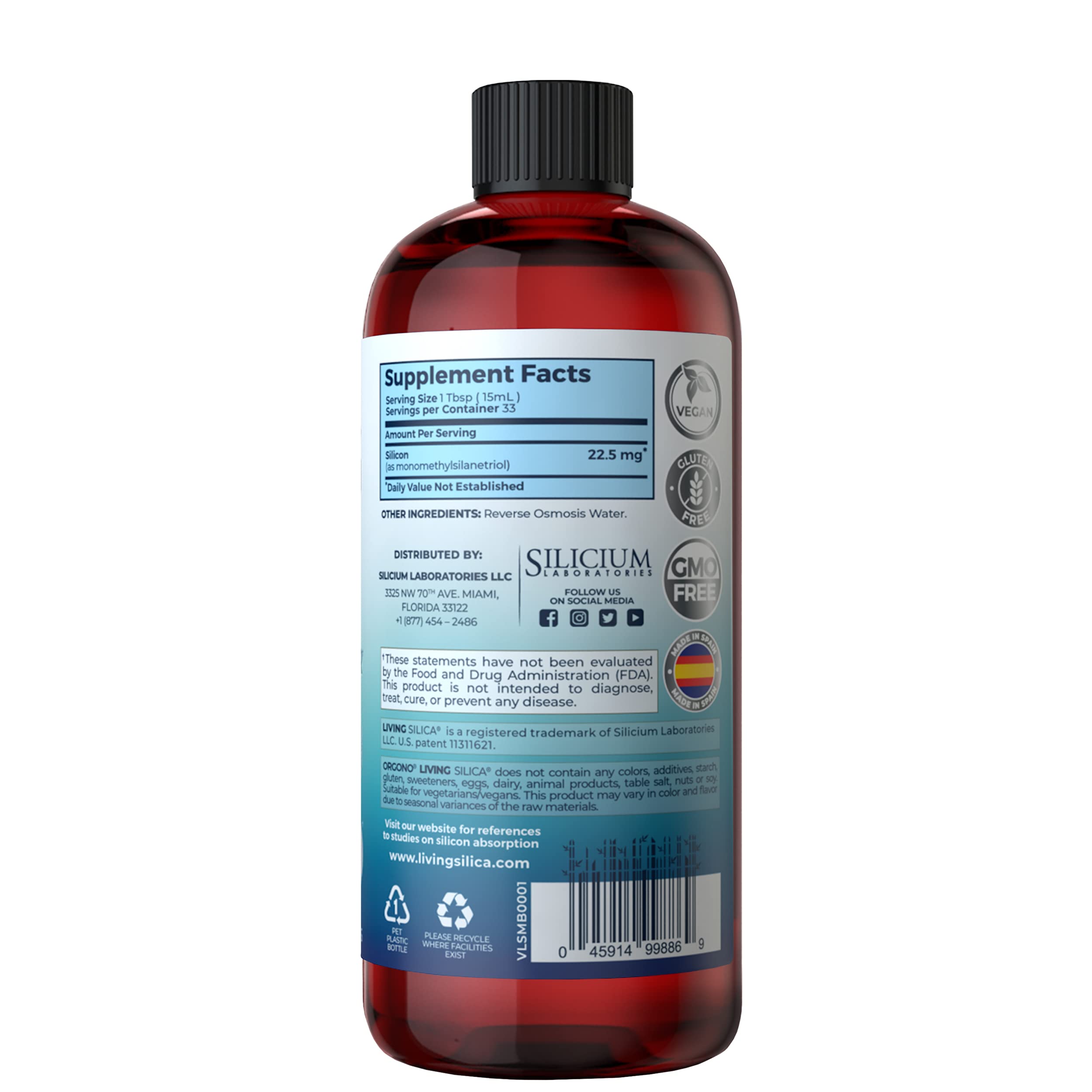 Foto 4 pulgar | Suplemento Orgono Living Silica Colágeno Booster 500 Ml - Venta Internacional.