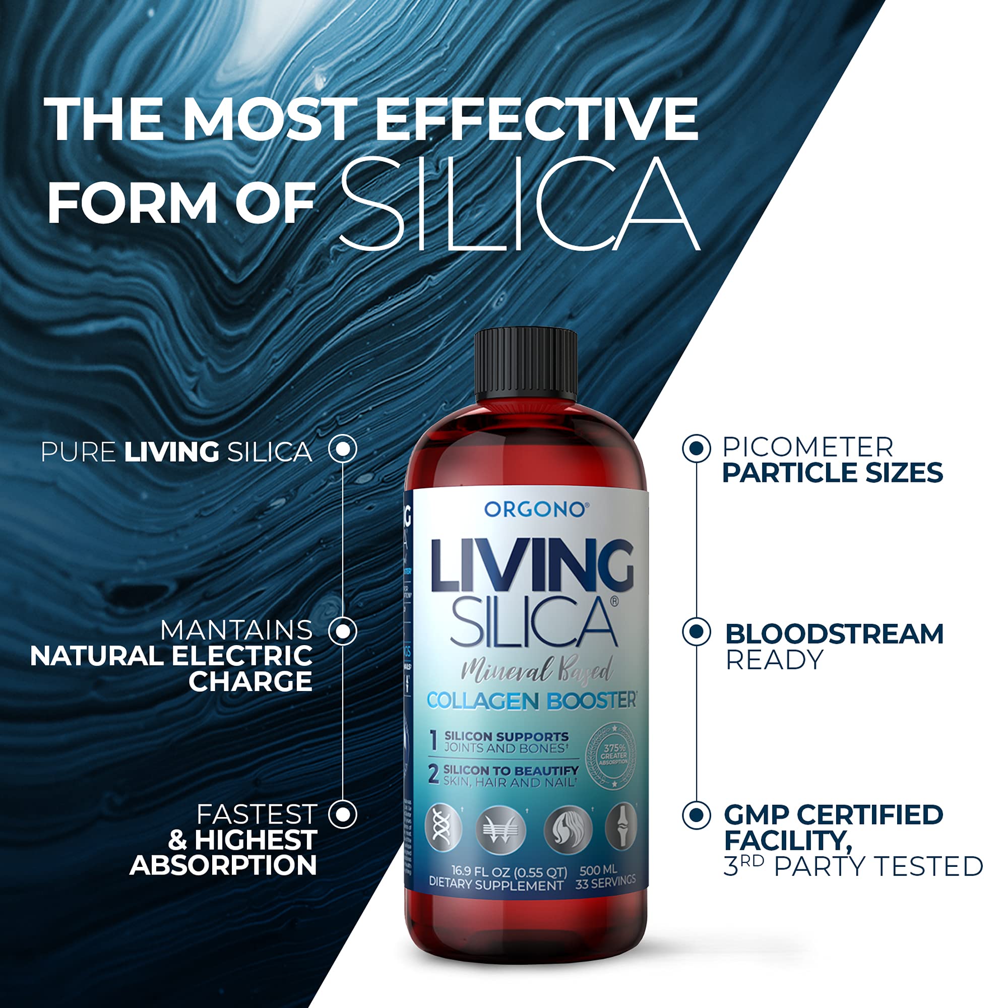 Foto 6 pulgar | Suplemento Orgono Living Silica Colágeno Booster 500 Ml - Venta Internacional.