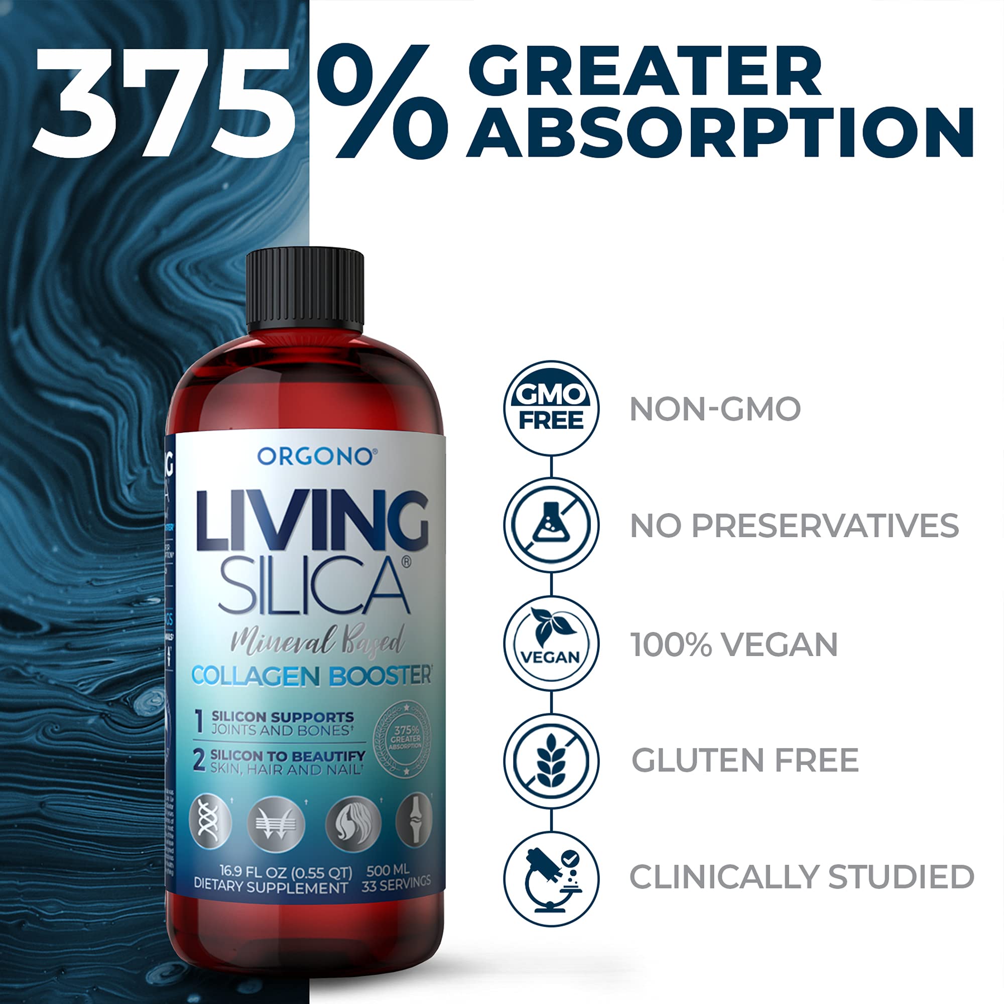 Foto 7 pulgar | Suplemento Orgono Living Silica Colágeno Booster 500 Ml - Venta Internacional.