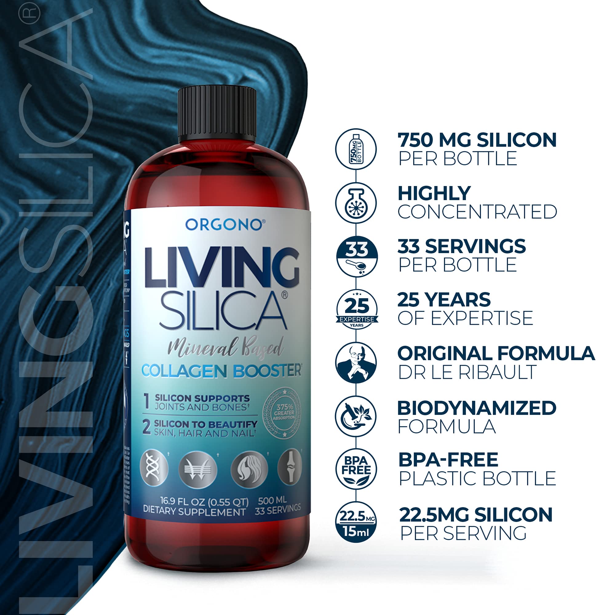 Foto 8 pulgar | Suplemento Orgono Living Silica Colágeno Booster 500 Ml - Venta Internacional.