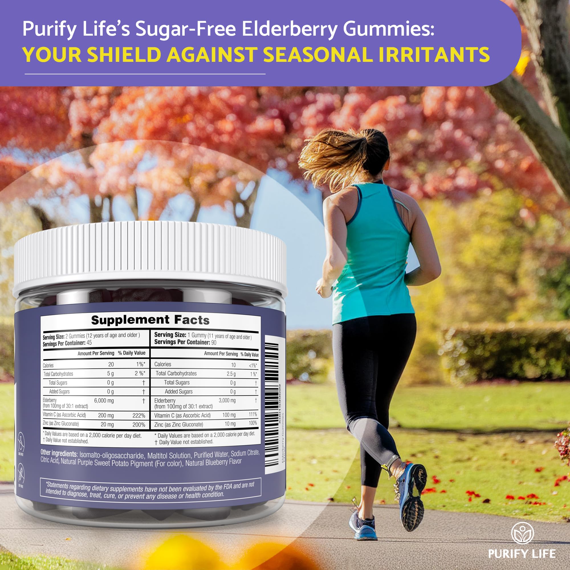 Foto 4 | Gomitas De Saúco Sin Azúcar Supplement Purify Life, 90 Unidades - Venta Internacional.