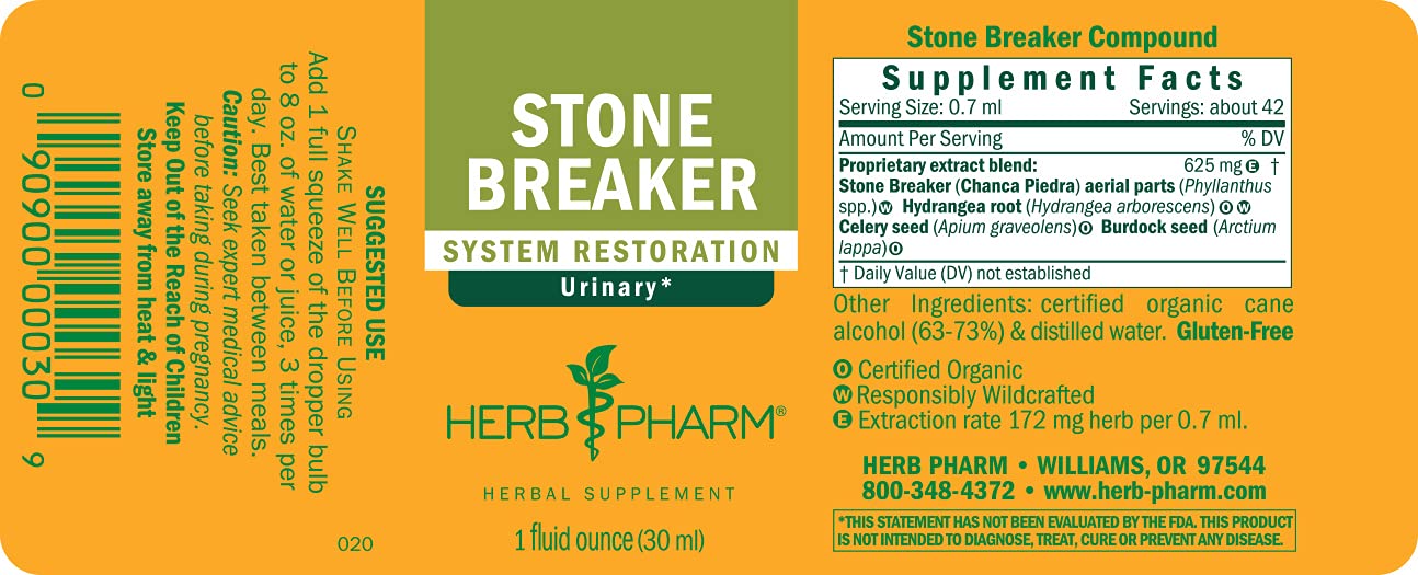 Foto 3 pulgar | Suplemento Líquido Compuesto Herb Pharm Stone Breaker, 30 Ml - Venta Internacional.