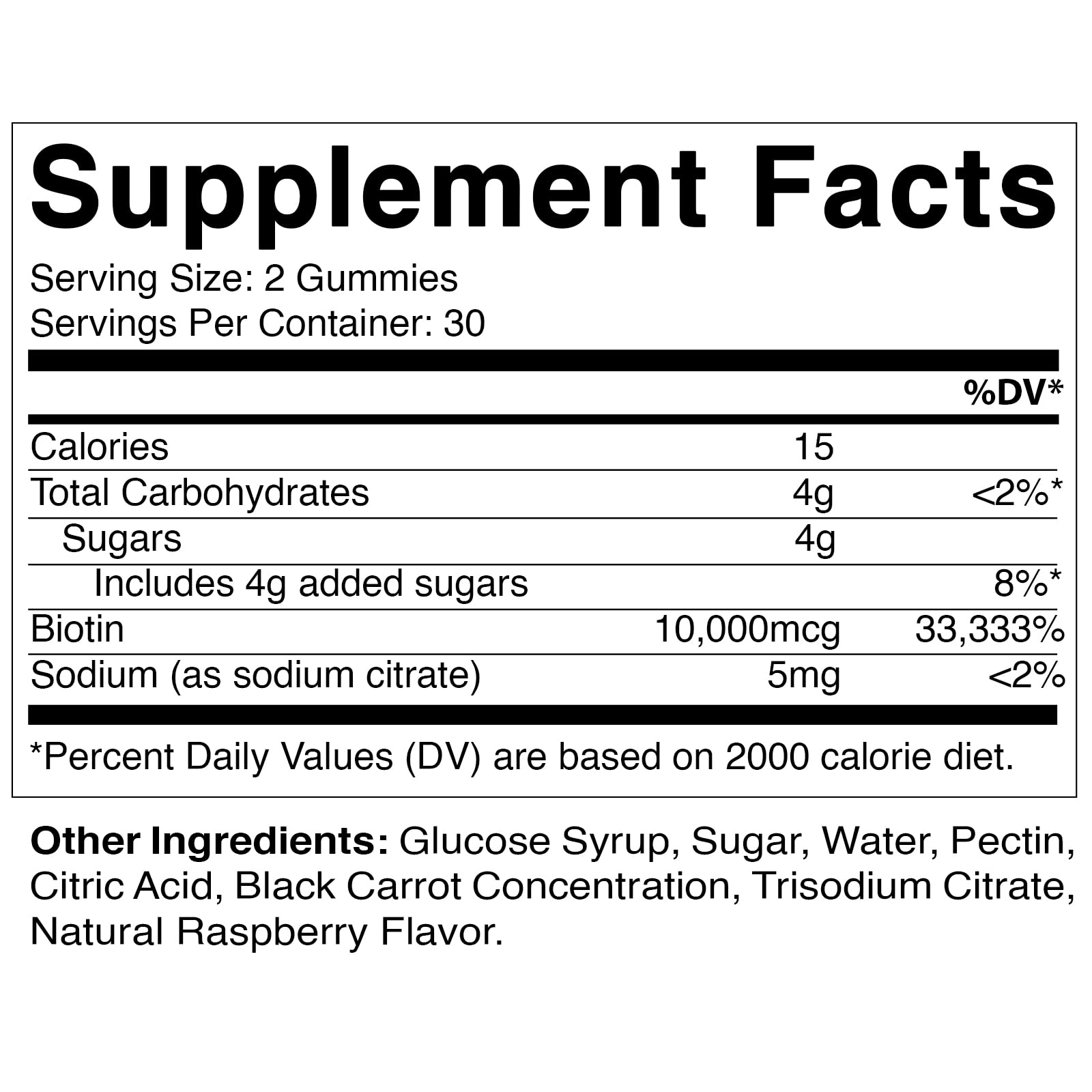 Foto 3 pulgar | Suplemento Vitamático De Biotina En Gomitas De 10.000 Mcg Para Cabello 60% Vegano - Venta Internacional.